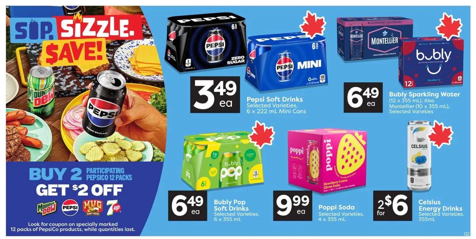 Quality Foods flyer valid from Aug 27, 2026 | Page: 10 | Products: Water, Sugar, Pepsi, Drinks
