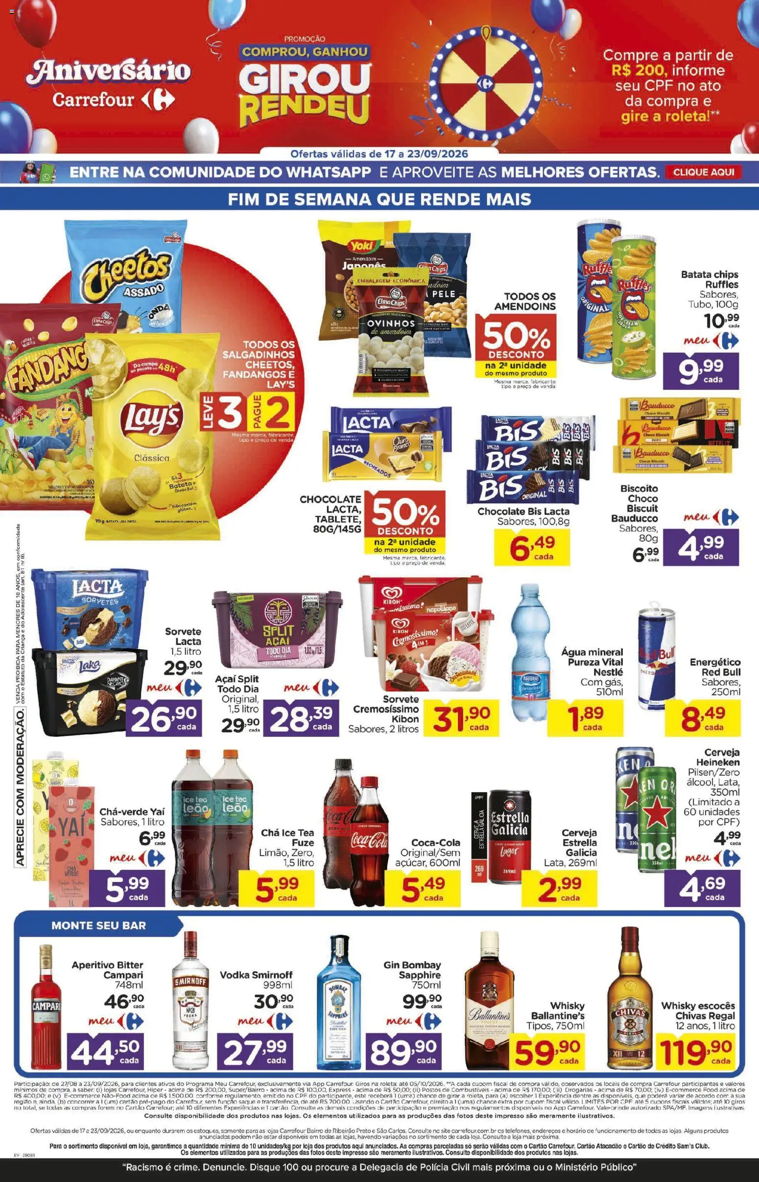 Carrefour Bairro Folheto - válido de 17/09/2026 | Página: 5 | Produtos: Biscoito, Cola, Chá, Açaí