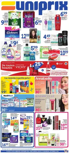 Preview of Uniprix weekly flyer / circulaire from shop Uniprix valid from Aug 27, 2026