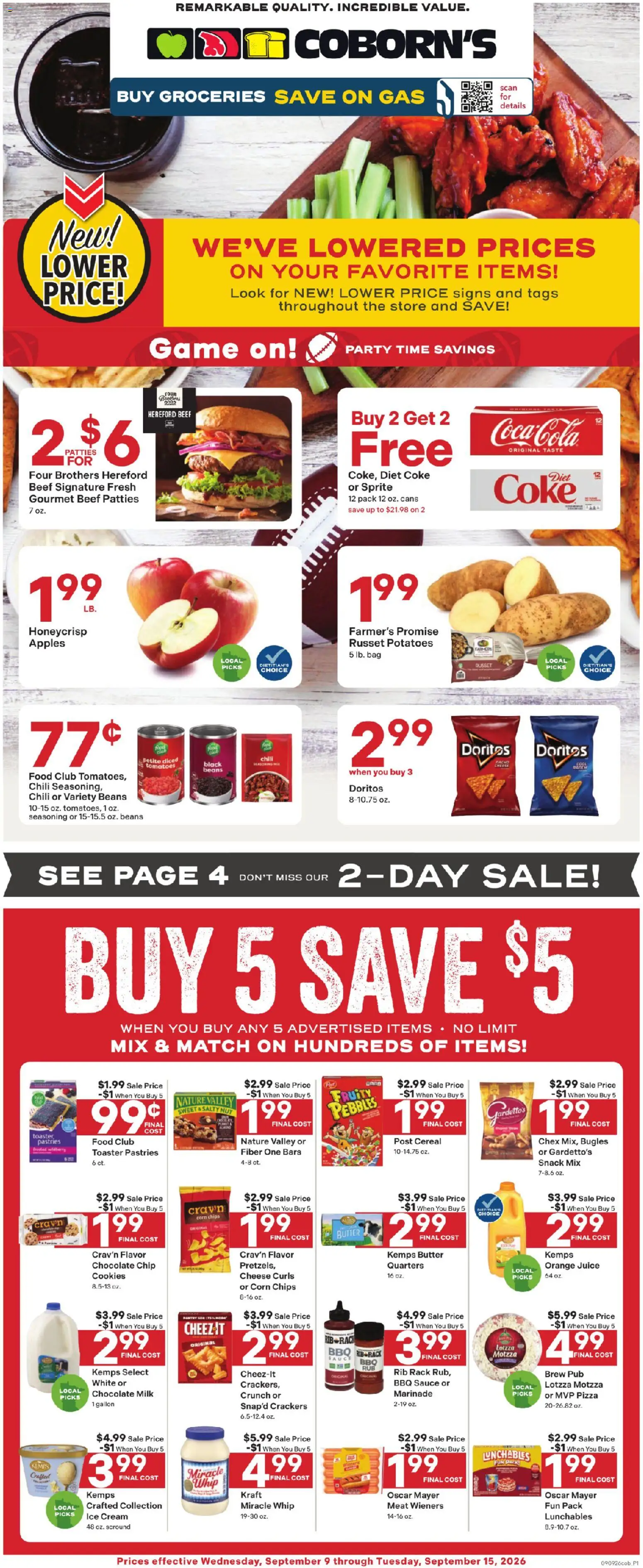 Coborn's Weekly Ad - valid from 09/09/2026 | Page: 1 | Products: Toaster, Butter, Beef, Chips