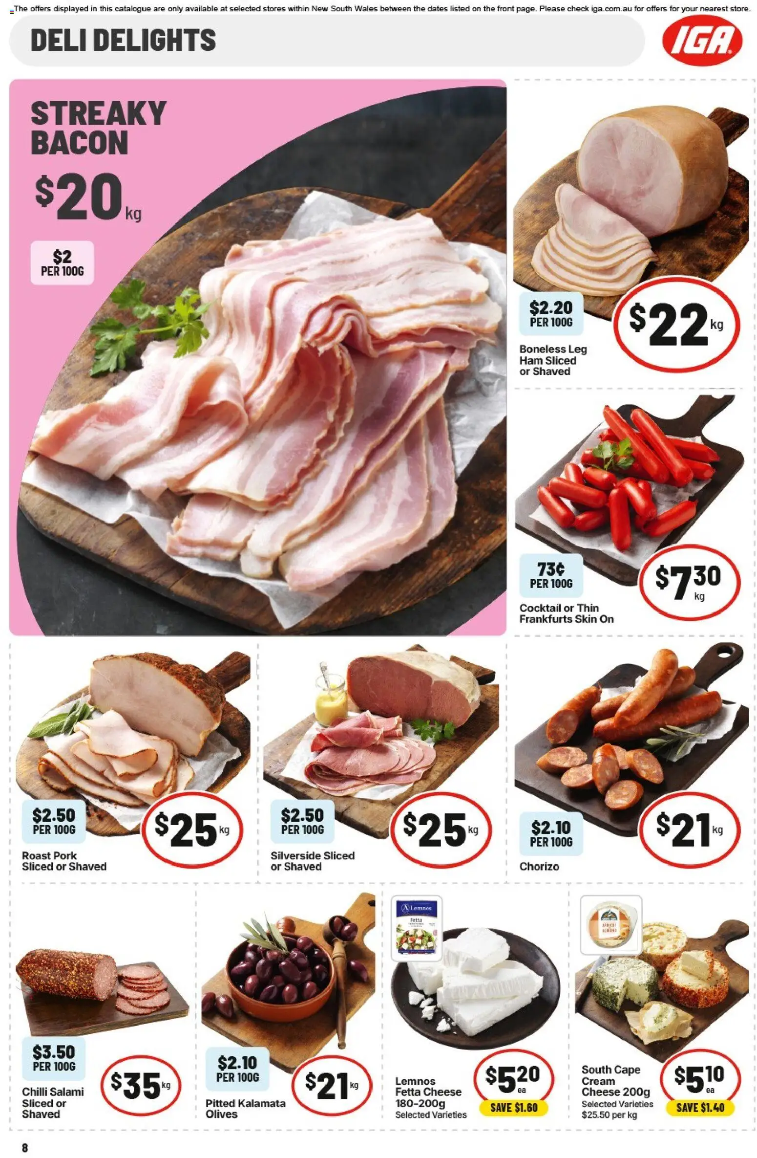 IGA catalogue - valid from 13.05.2026 | Page: 8 | Products: Apples, Popcorn, Rocket, Spinach
