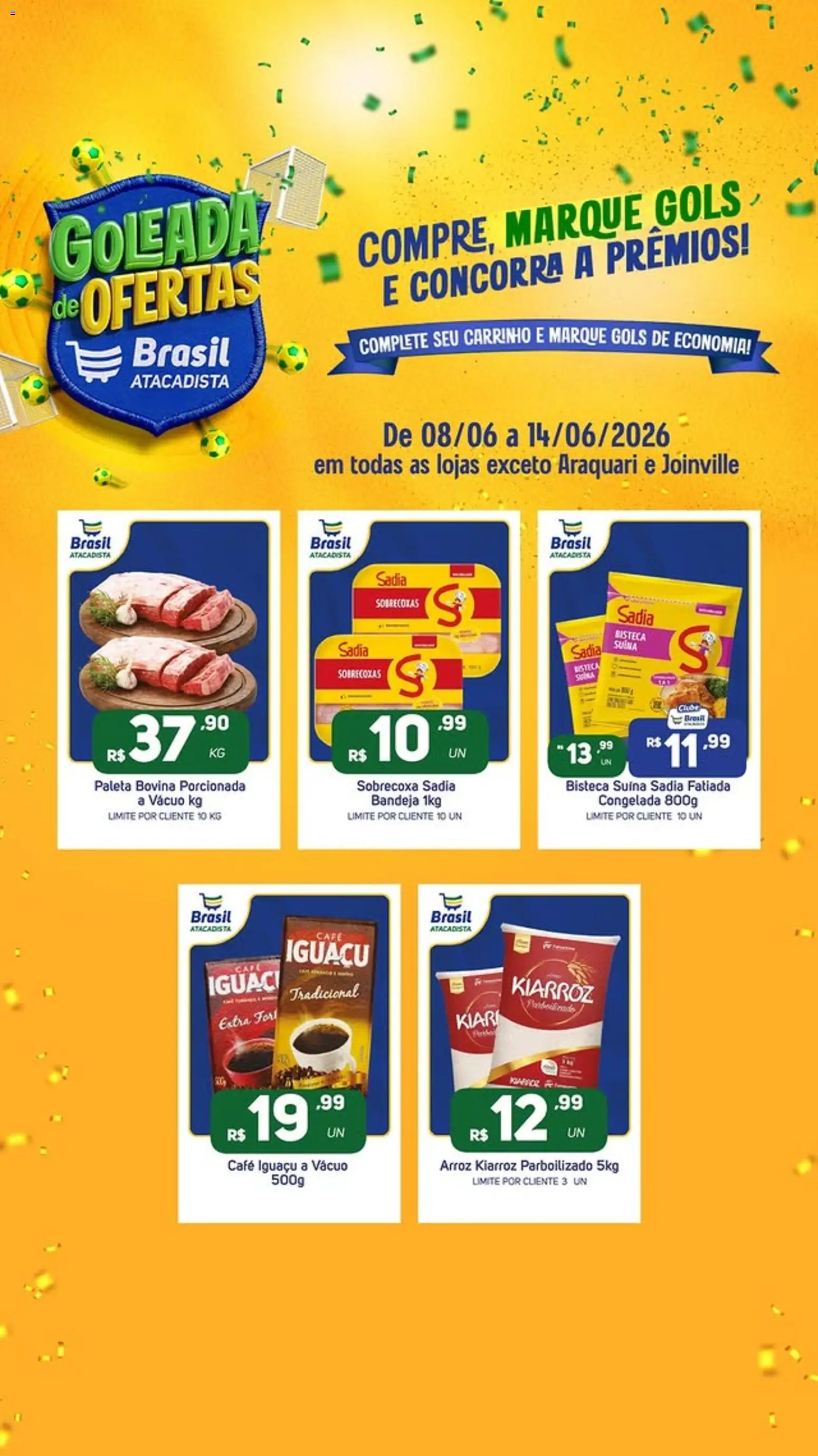 Brasil Atacadista Folheto - válido de 08.06.2026 | Página: 1 | Produtos: Café, Carrinho, Arroz, Bandeja
