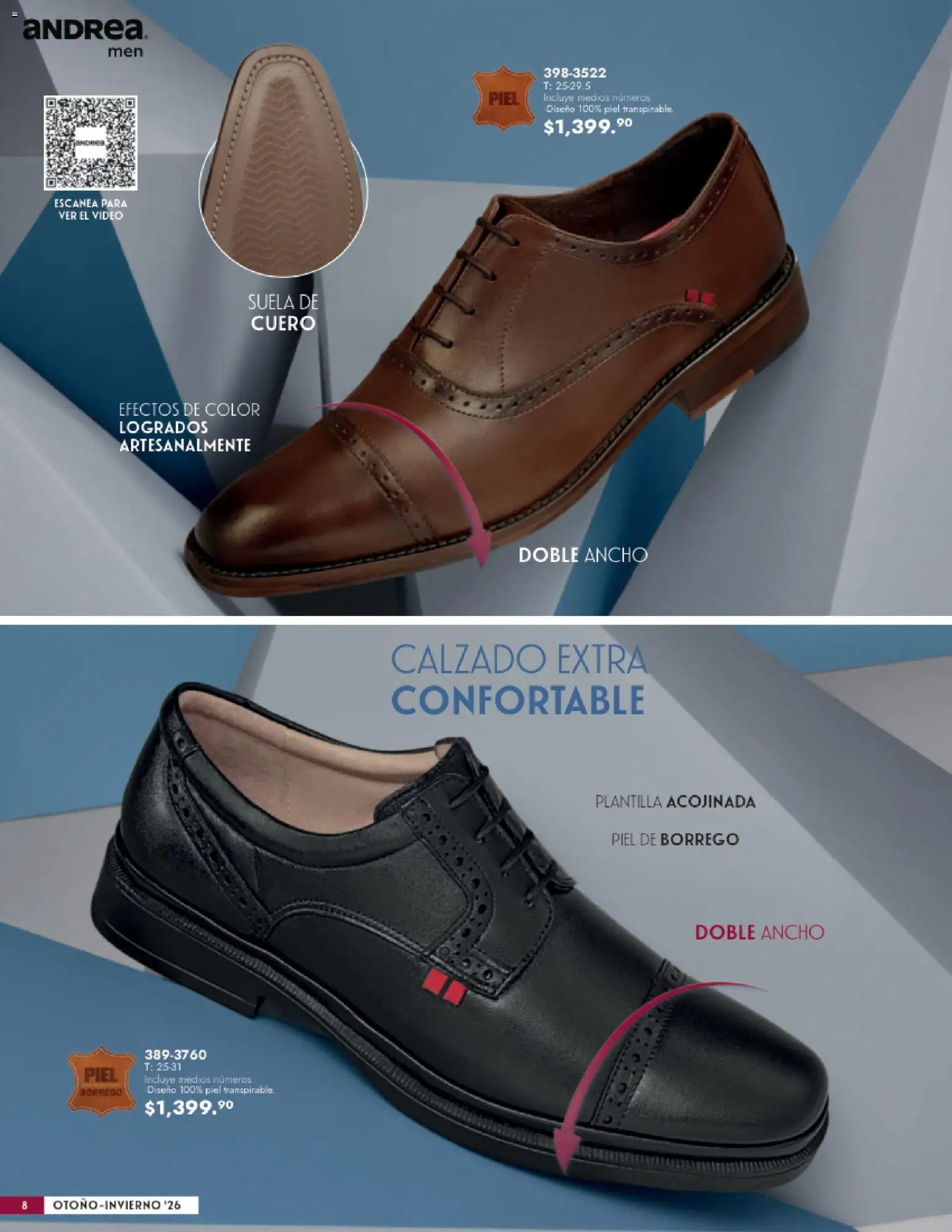 Nuevas ofertas de Andrea válidas en toda la República Mexicana desde el 23/08/2026. ¡Encuentra las mejores ofertas en Andrea catálogo Calzado Caballero! | Página: 8 | Productos: Video