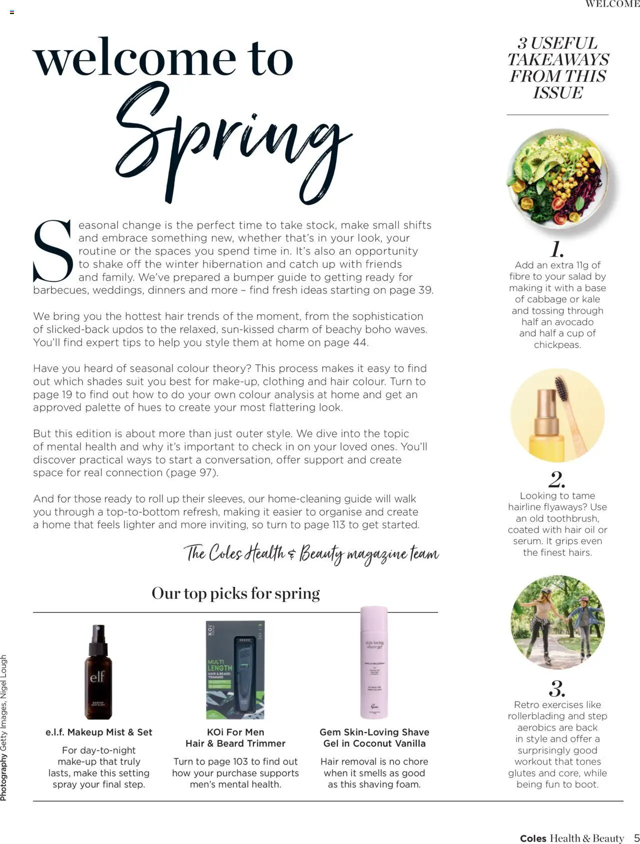 Coles catalogue - valid from 07.10.2025 | Page: 5 | Products: Oil, Makeup, Salad, Suit