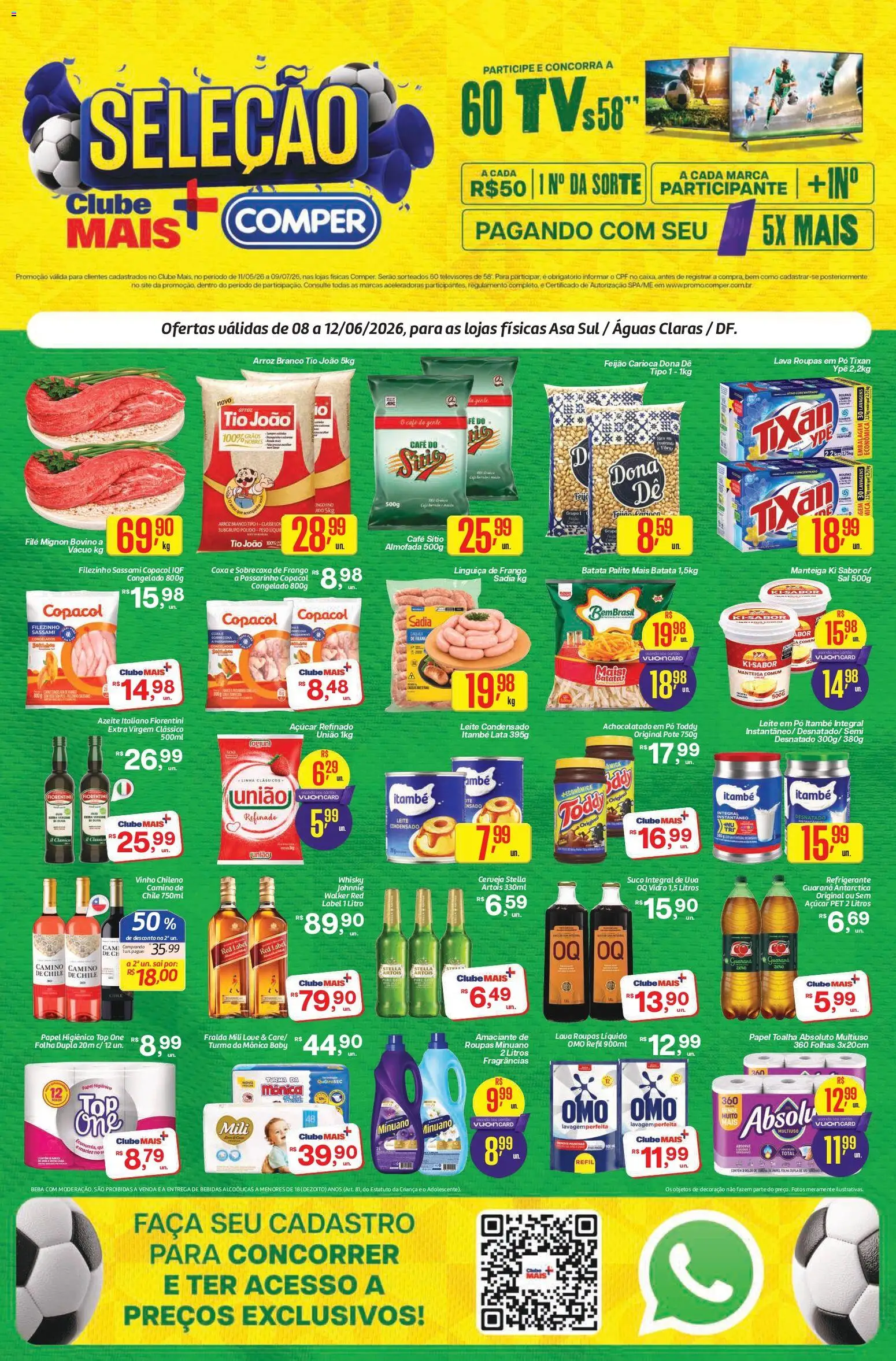 Comper Folheto - válido de 08.06.2026 | Página: 1 | Produtos: Filé mignon, Manteiga, Açúcar, Batata