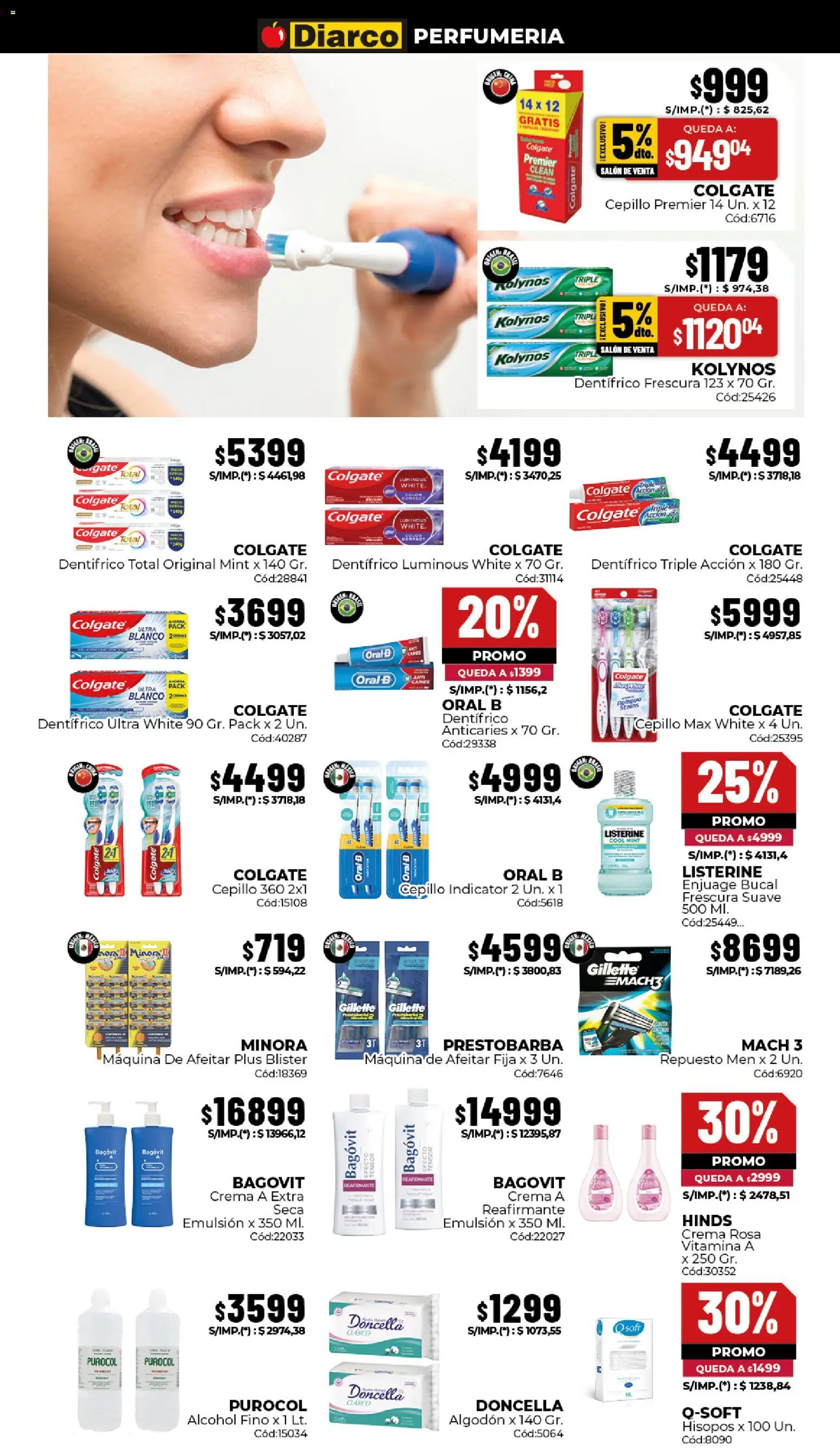 Diarco - Ofertas Interior │ válido desde el 13/07/2026 | Página: 14 | Productos: Algodón, Maquina de afeitar, Emulsión, Crema