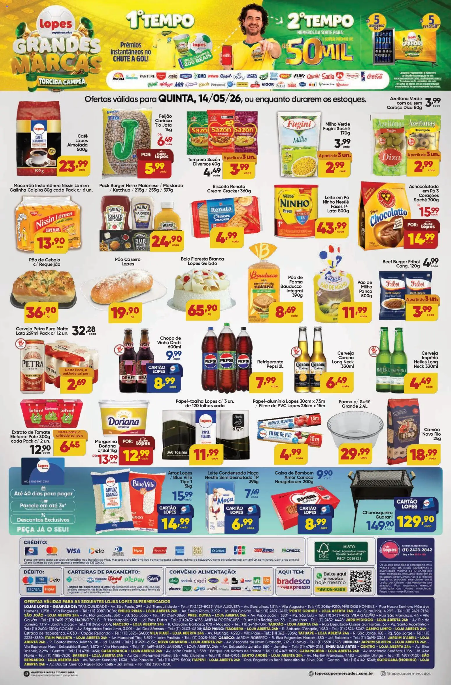 Lopes Supermercados Folheto - válido de 14.05.2026 | Página: 2 | Produtos: filme de PVC, Cerveja, Macarrão, Requeijão
