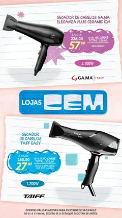 Lojas Cem - Ofertas atuais - Pré-Visualização do folheto da loja Lojas Cem, válido de 01/10/2026 | Página: 131 | Produtos: Secador, Carne