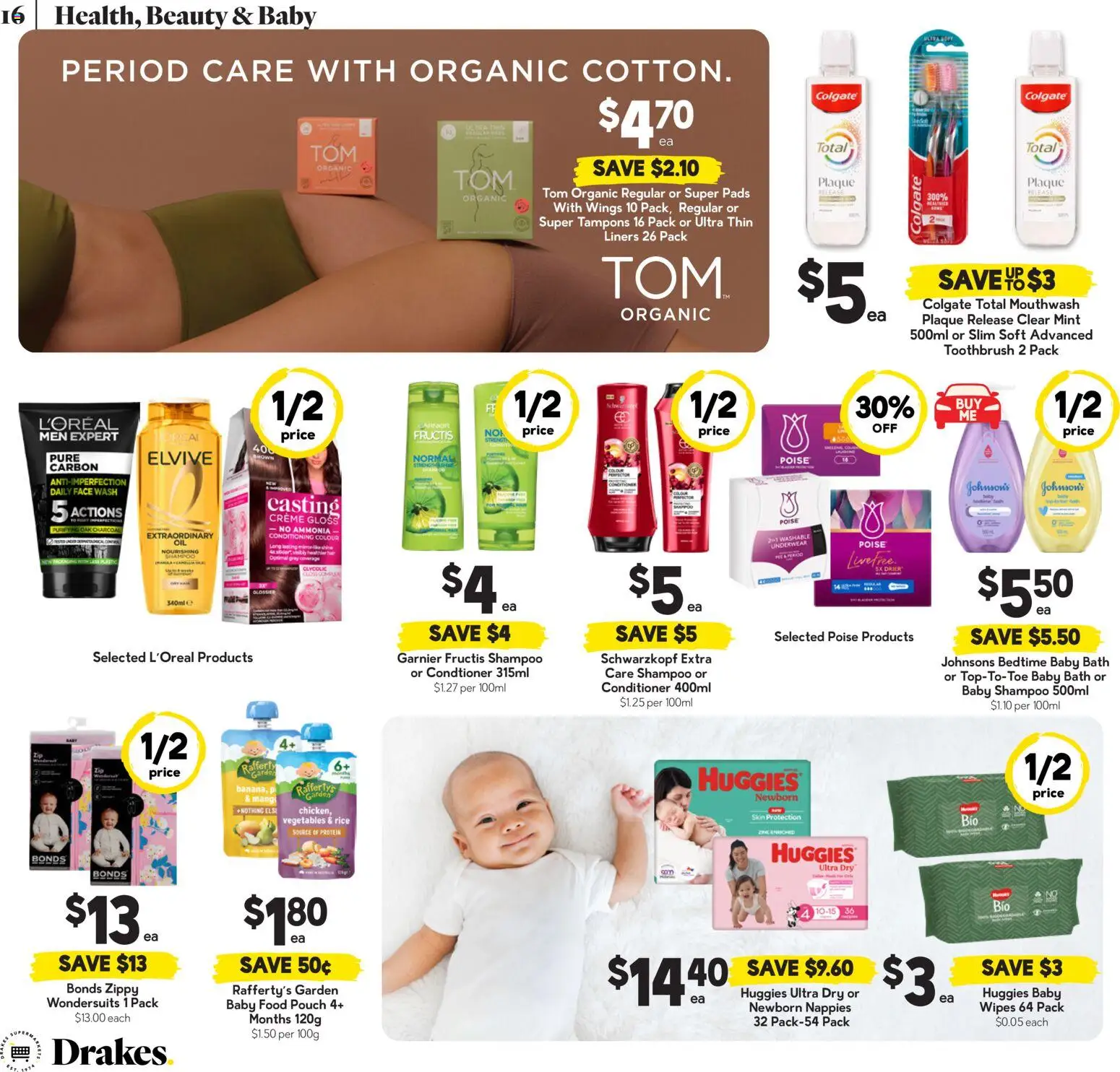 Drakes catalogue - valid from 06.05.2026 | Page: 16 | Products: Bath, Conditioner, Vegetables, Tampons