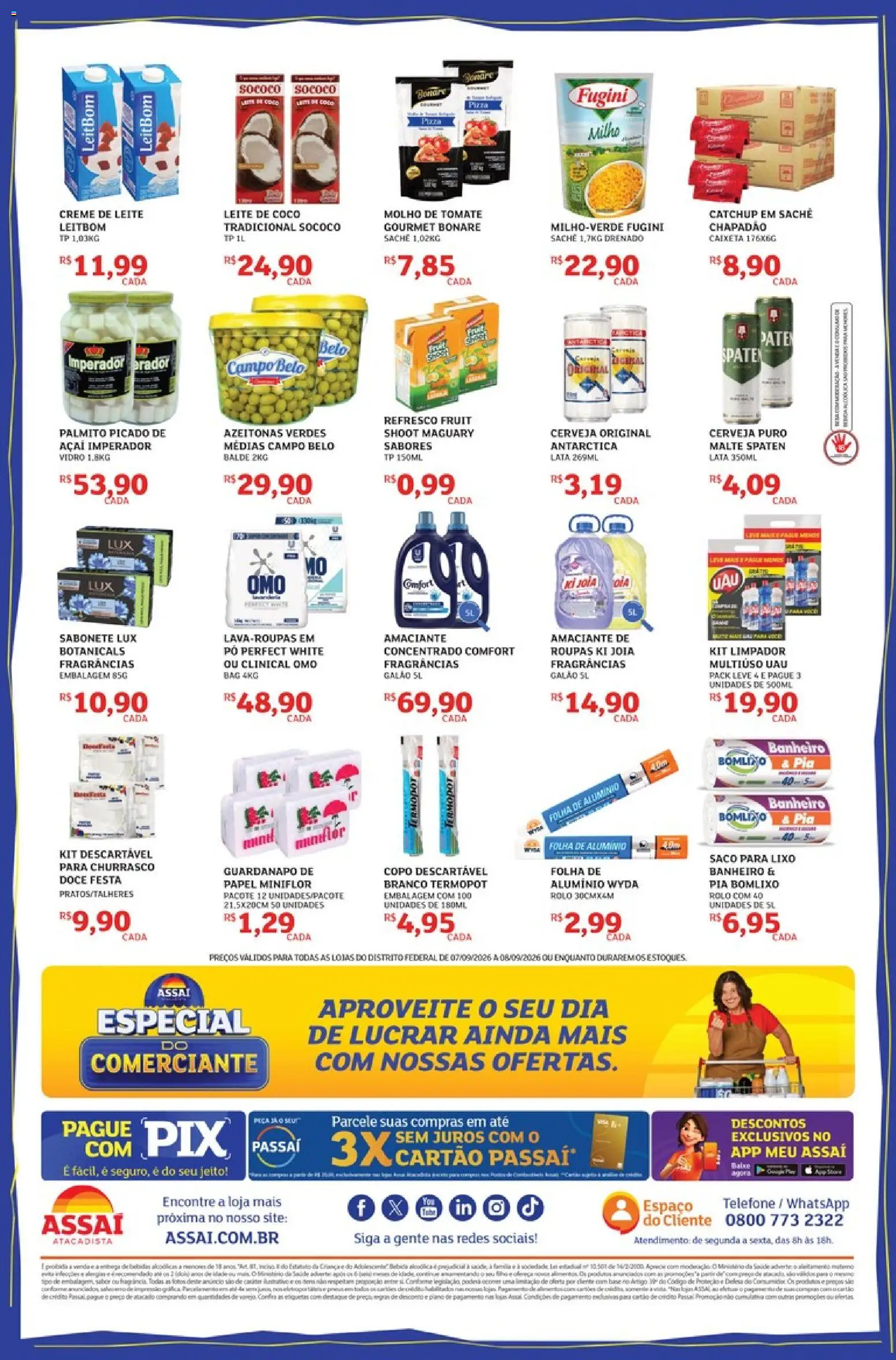 Assaí Atacadista Folheto - válido de 07/09/2026 | Página: 2 | Produtos: Tomate, Refresco, Pizza, Amaciante