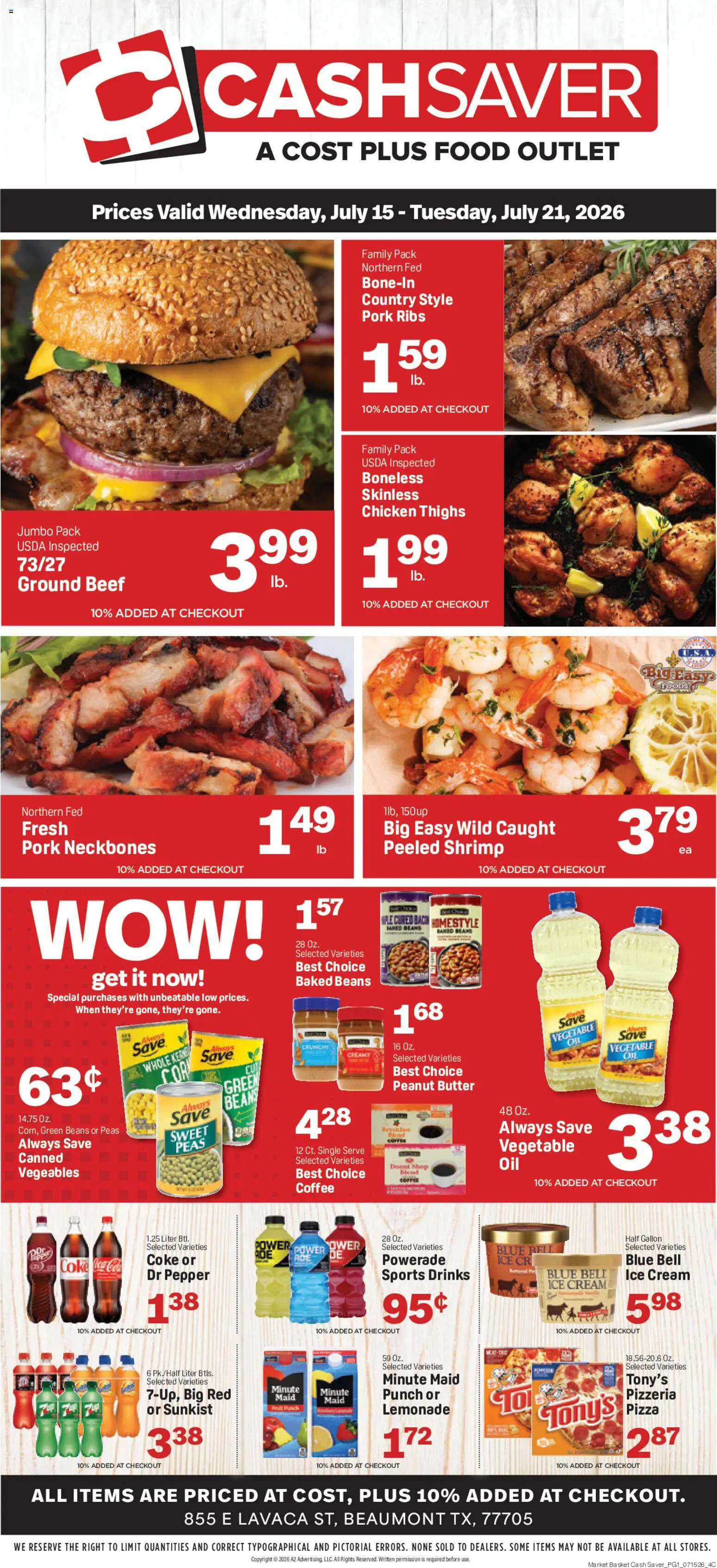 Market Basket Cash Saver - valid from 07/15/2026 | Page: 1 | Products: Beef, Cream, Ice cream, Pepper