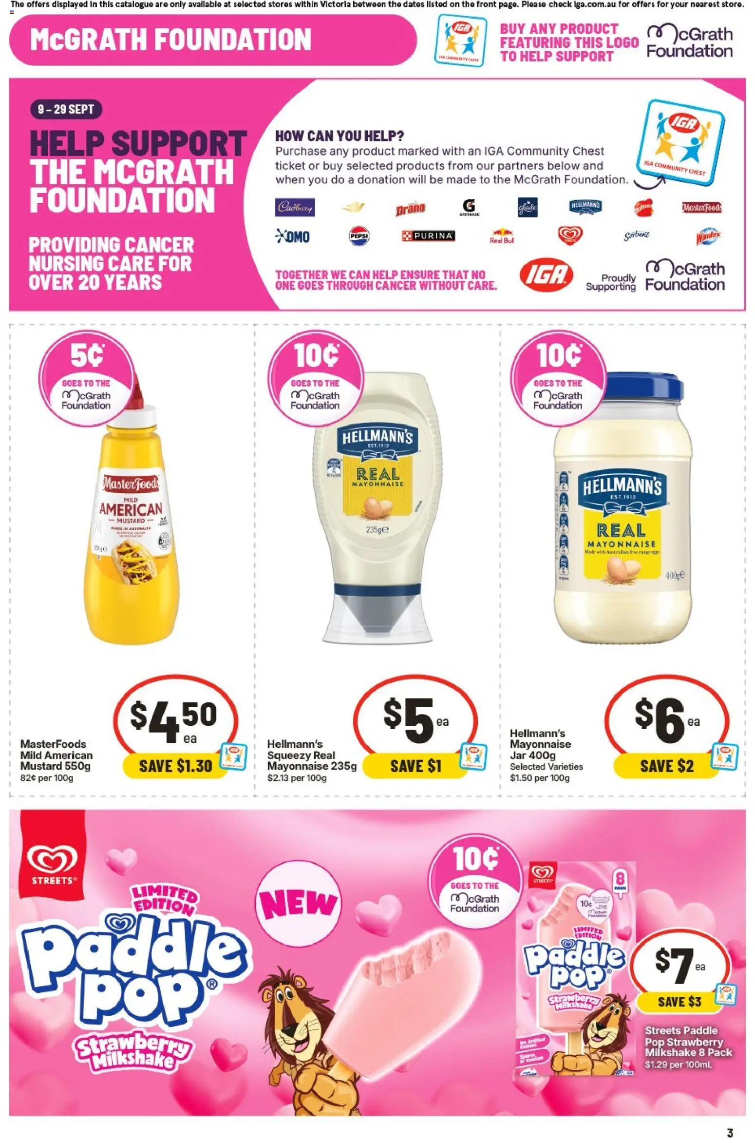 IGA catalogue - valid from 09/09/2026 | Page: 4 | Products: Mustard, Pepsi, Mayonnaise, Foundation