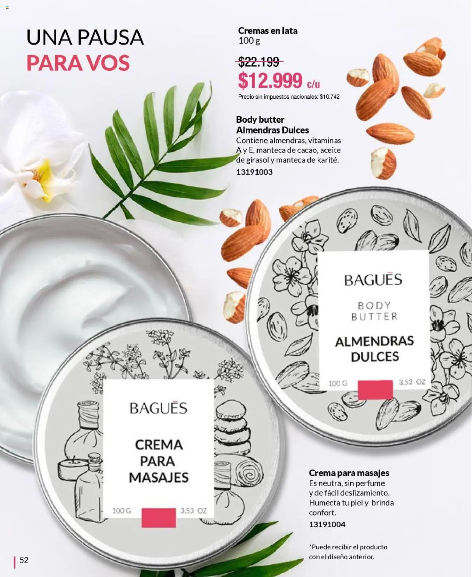 Bagués catálogo │ válido desde el 21/09/2026 | Página: 52 | Productos: Almendras, Perfume, Dulces, Aceite de girasol