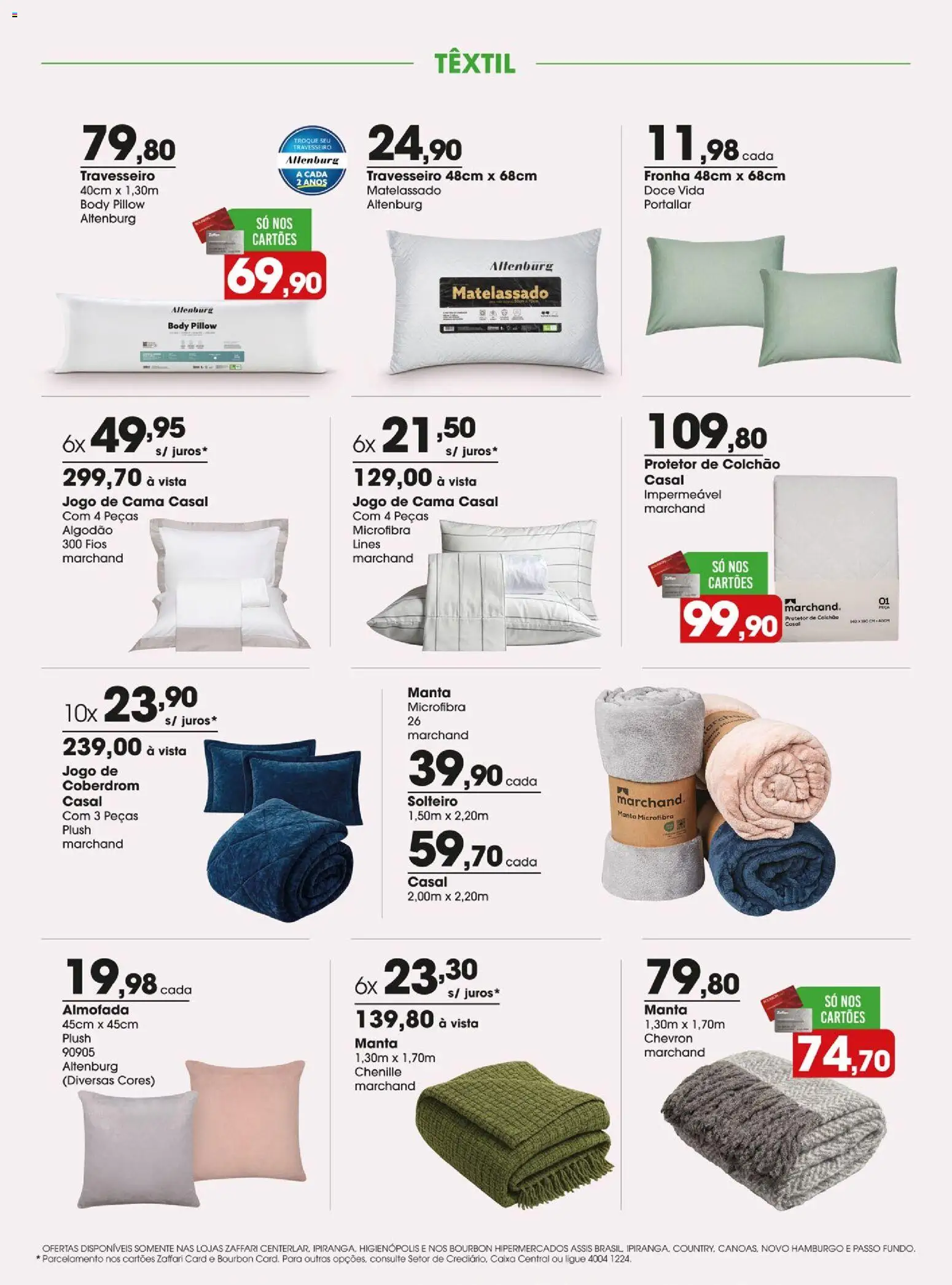 Zaffari Folheto - válido de 31/07/2026 | Página: 7 | Produtos: Jogo de cama, Protetor de colchão, Cama, Body