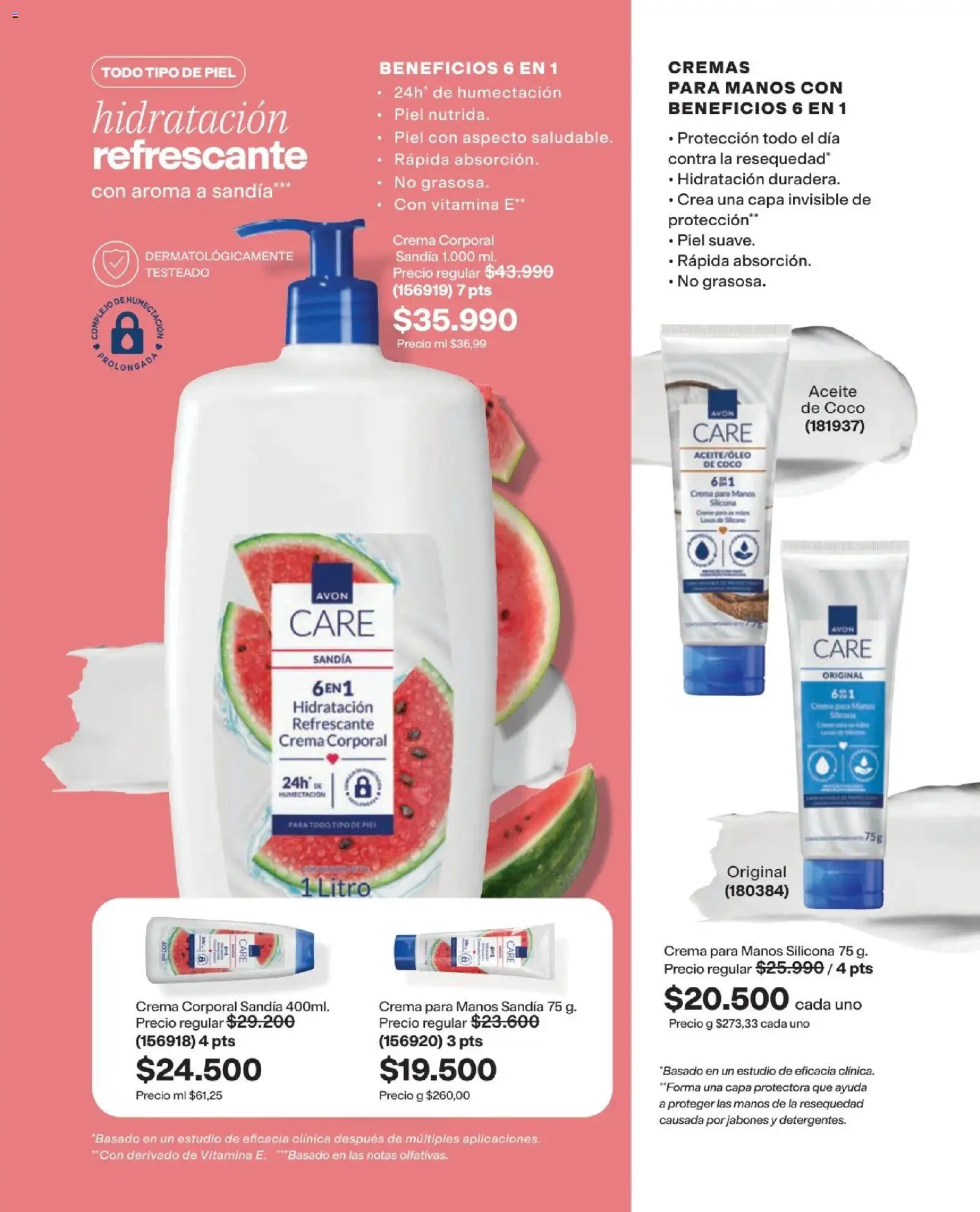 Avon revista - valida desde el 15/07/2026 | Página: 140 | Productos: Crema, Sandía, Crema para manos, Coco