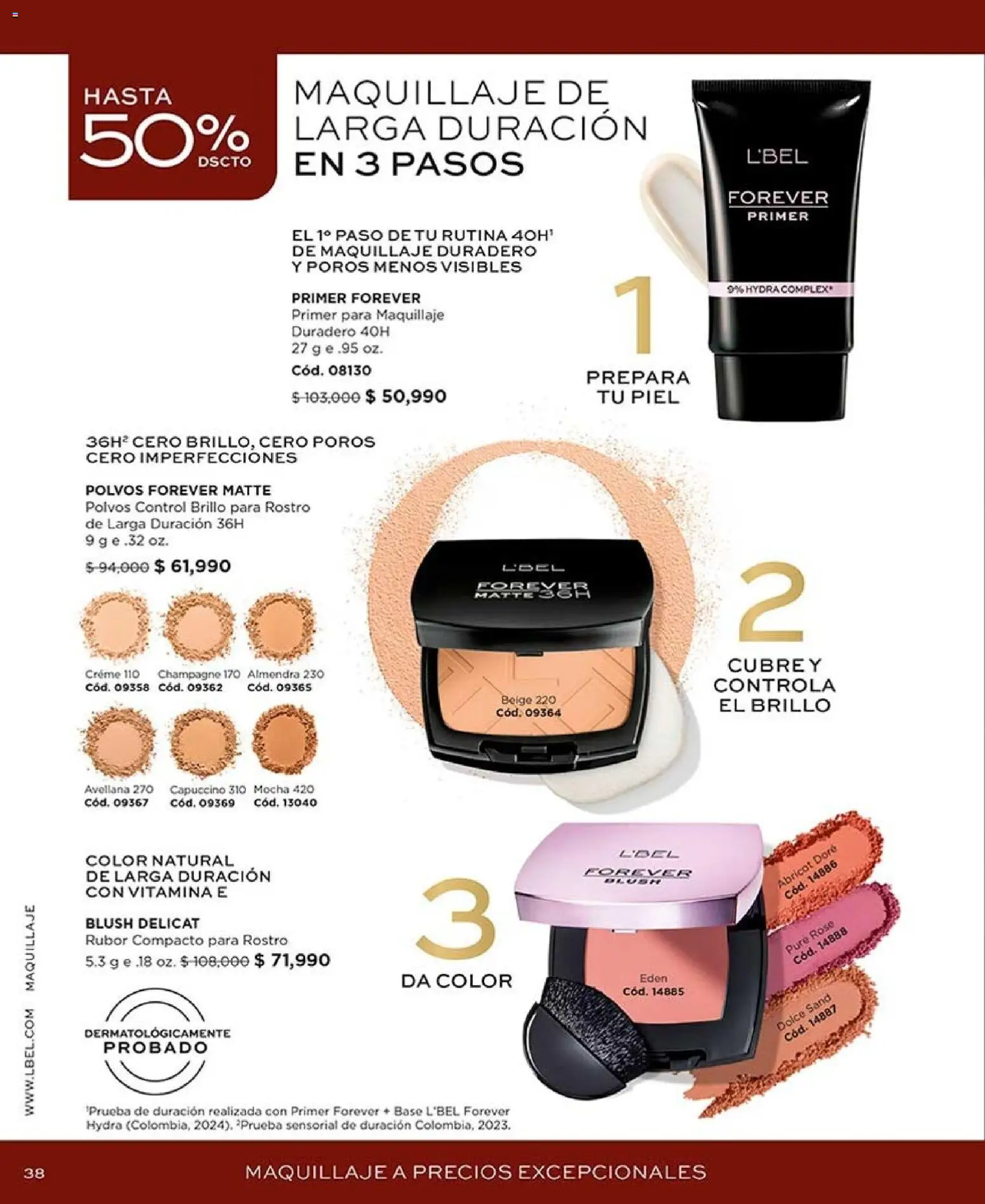 L'Bel revista - valida desde el 07/09/2026 | Página: 38 | Productos: Almendra, Rubor, Brillo, Maquillaje