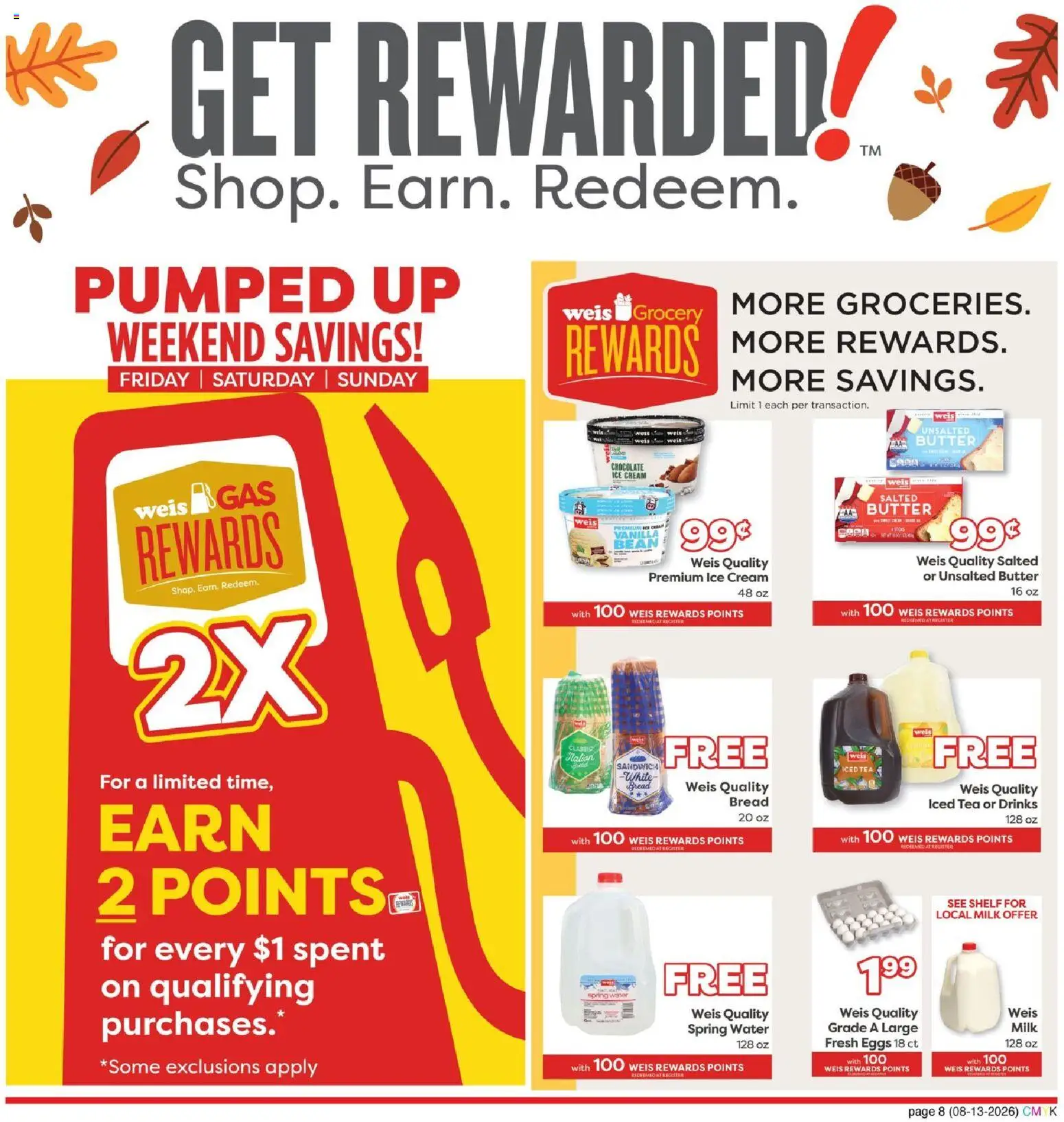 Weis Monthly Ad - valid from 08/13/2026 | Page: 12 | Products: Milk, Cream, Water, Vanilla