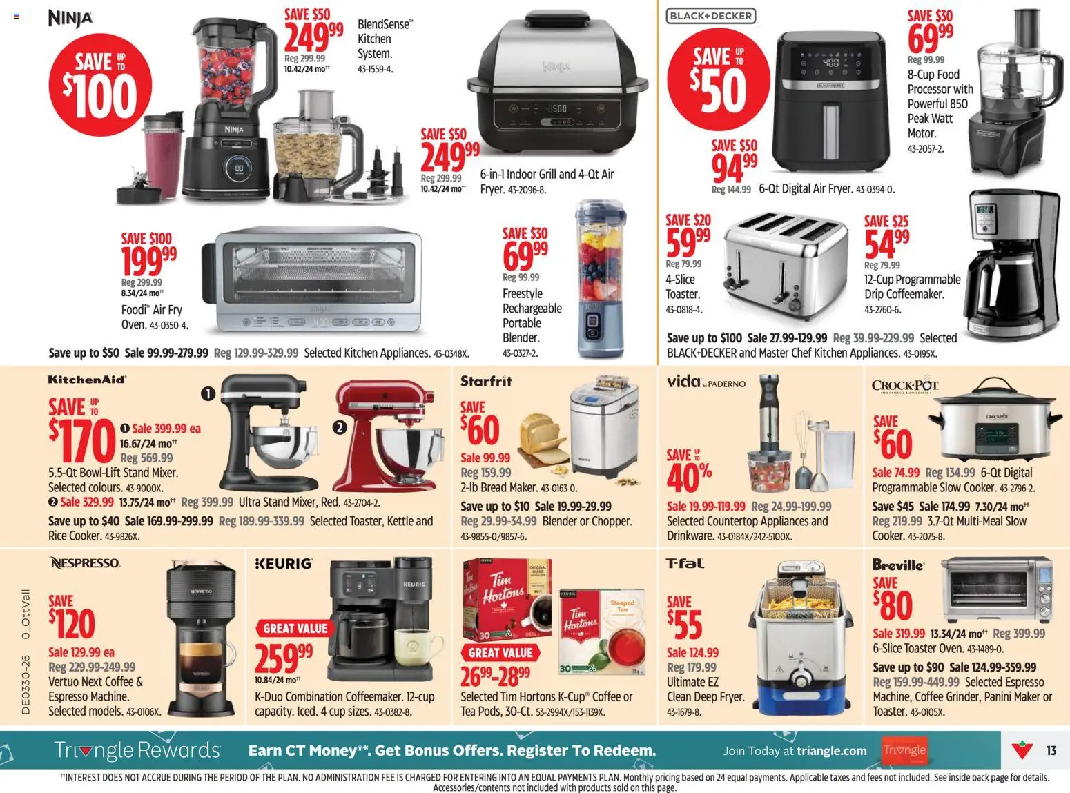Canadian Tire flyer valid from Jul 23, 2026 | Page: 13 | Products: Tea, Toaster, Bread, Coffee