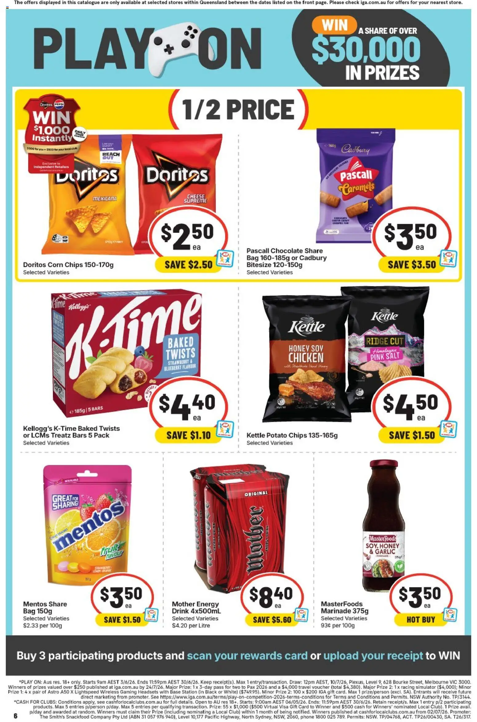 IGA catalogue - valid from 03.06.2026 | Page: 6 | Products: Chicken, Chips, Phone, Bag