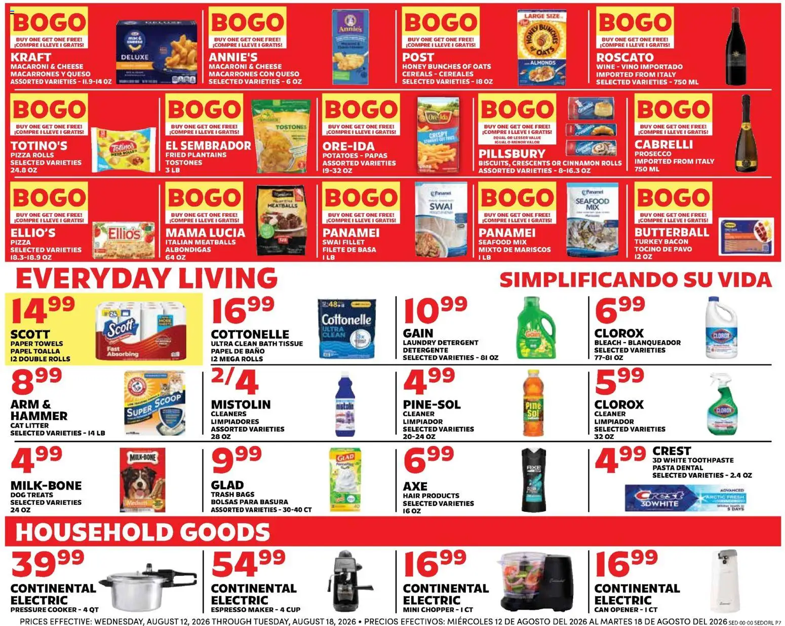 Sedano's Weekly Ad - valid from 08/12/2026 | Page: 7 | Products: Turkey, Cat Litter, Laundry detergent, Pizza