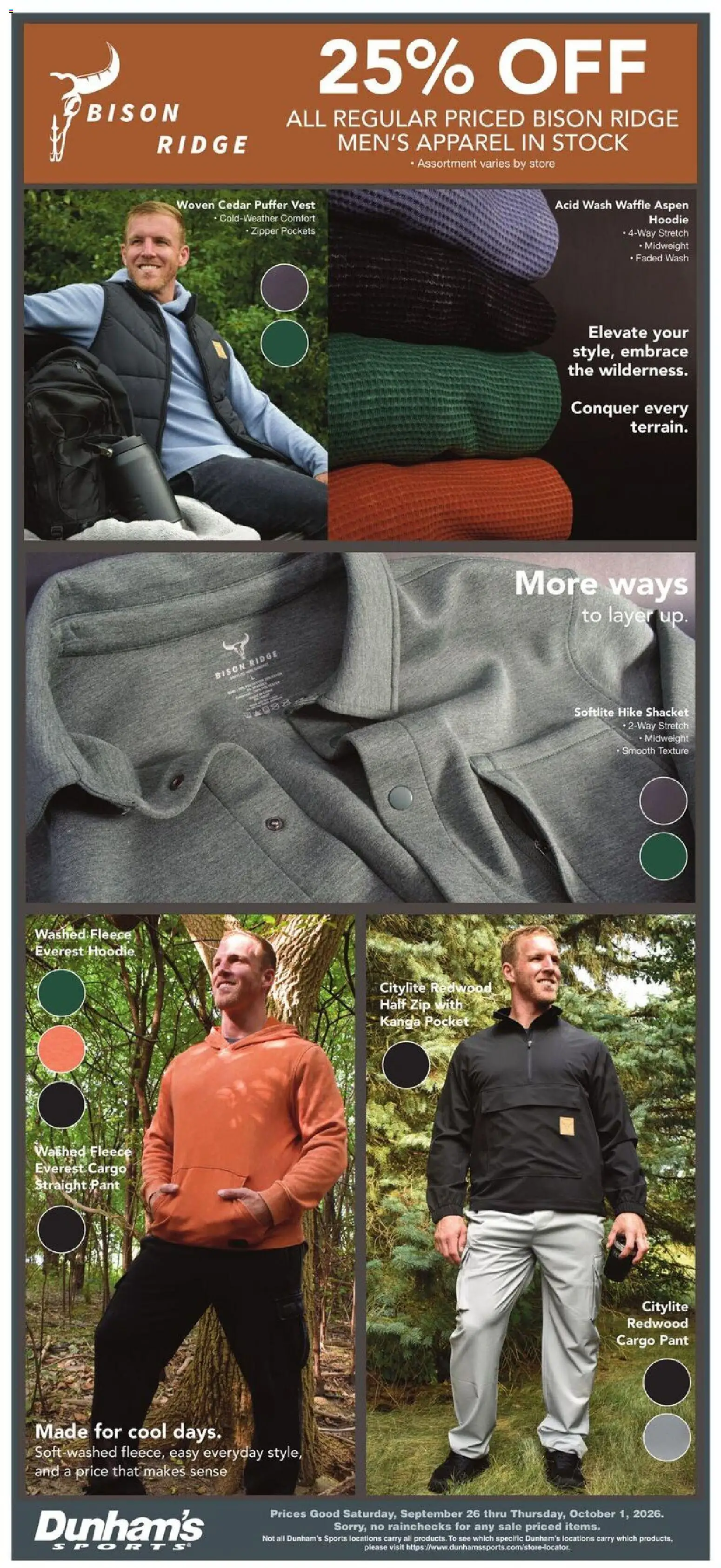 Dunham's Sports Weekly Ad - valid from 09/26/2026 | Page: 2 | Products: Ridge, Hoodie, Vest
