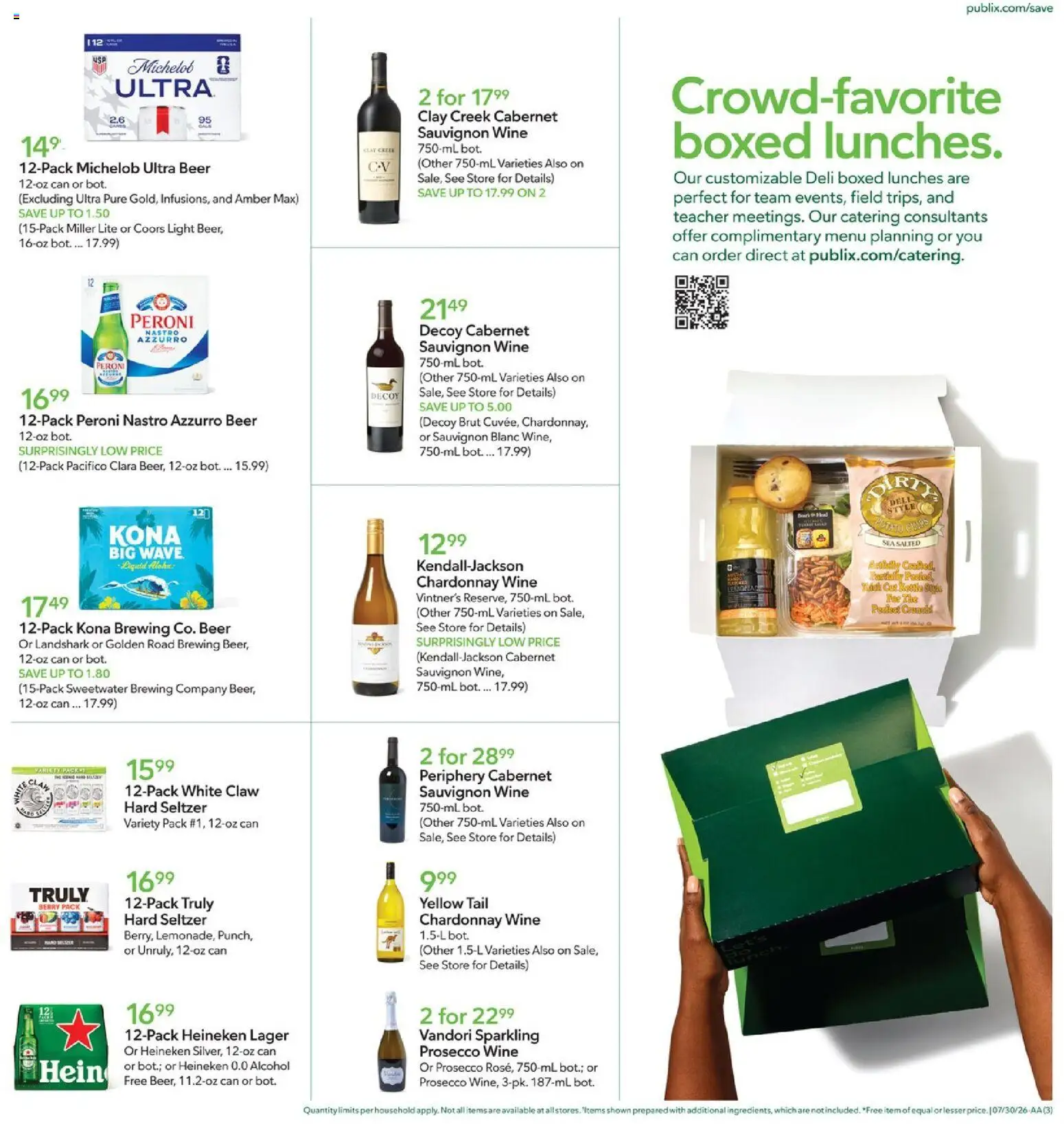 Publix Weekly Ad - valid from 07/29/2026 | Page: 3 | Products: Wine, Beer