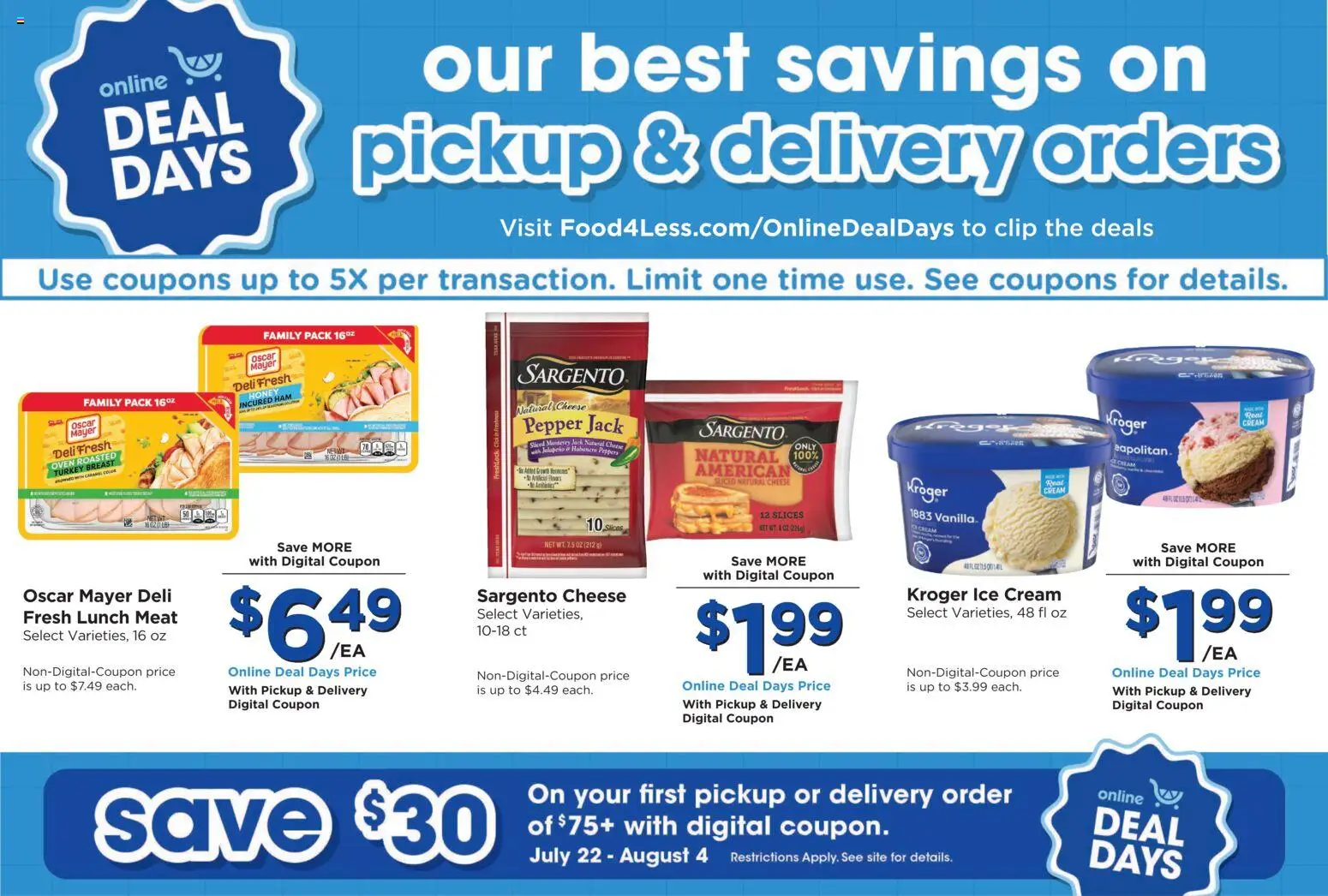 Food 4 Less Weekly Ad - valid from 07/29/2026 | Page: 4 | Products: Clip, Ham, Pepper, Oven