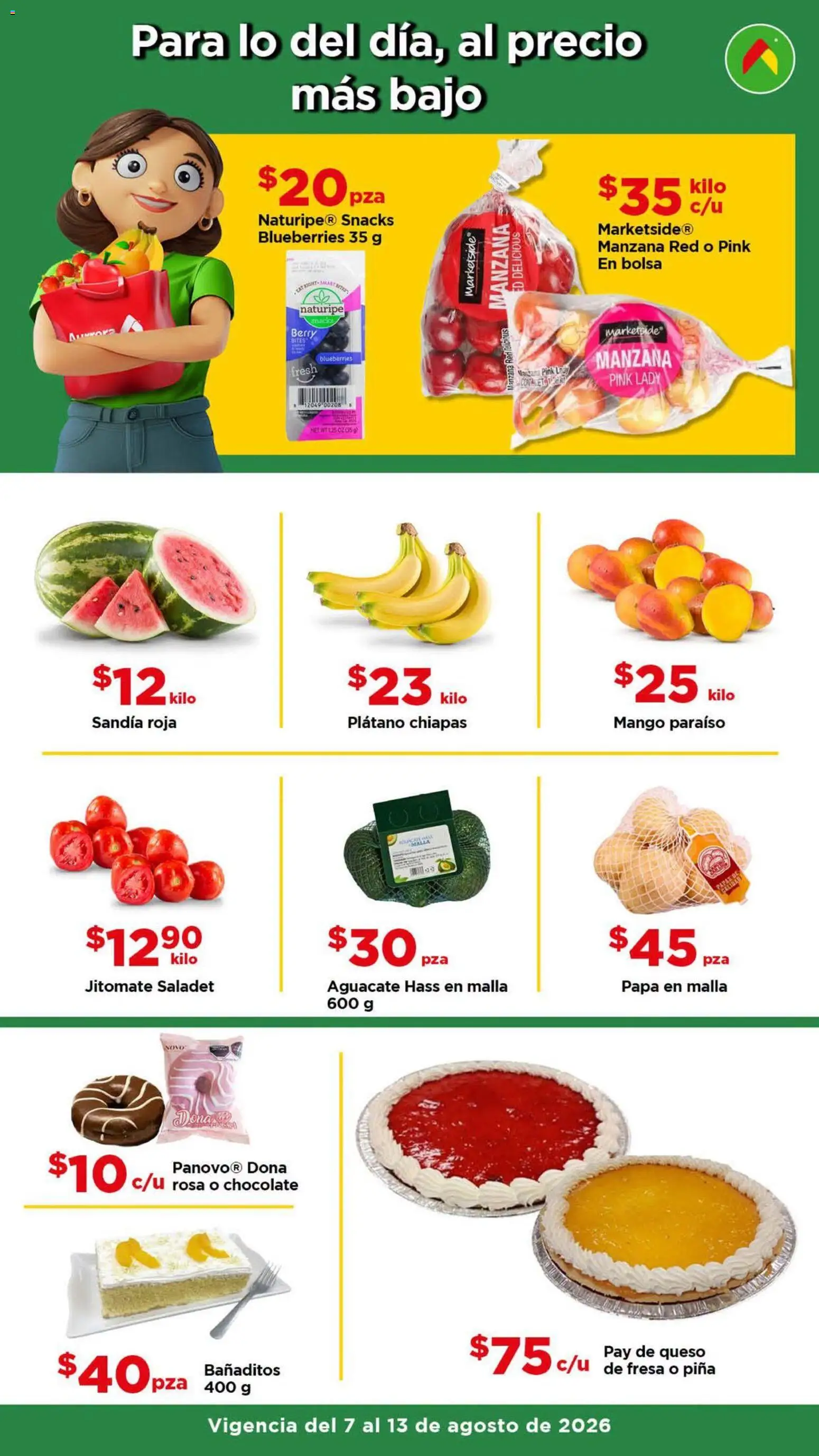 Nuevas ofertas de Bodega Aurrerá válidas en toda la República Mexicana desde el 07/08/2026. ¡Encuentra las mejores ofertas en Bodega Aurrerá folleto Aprovecha más surtido! | Página: 3 | Productos: Plátano, Papa, Mango, Chocolate