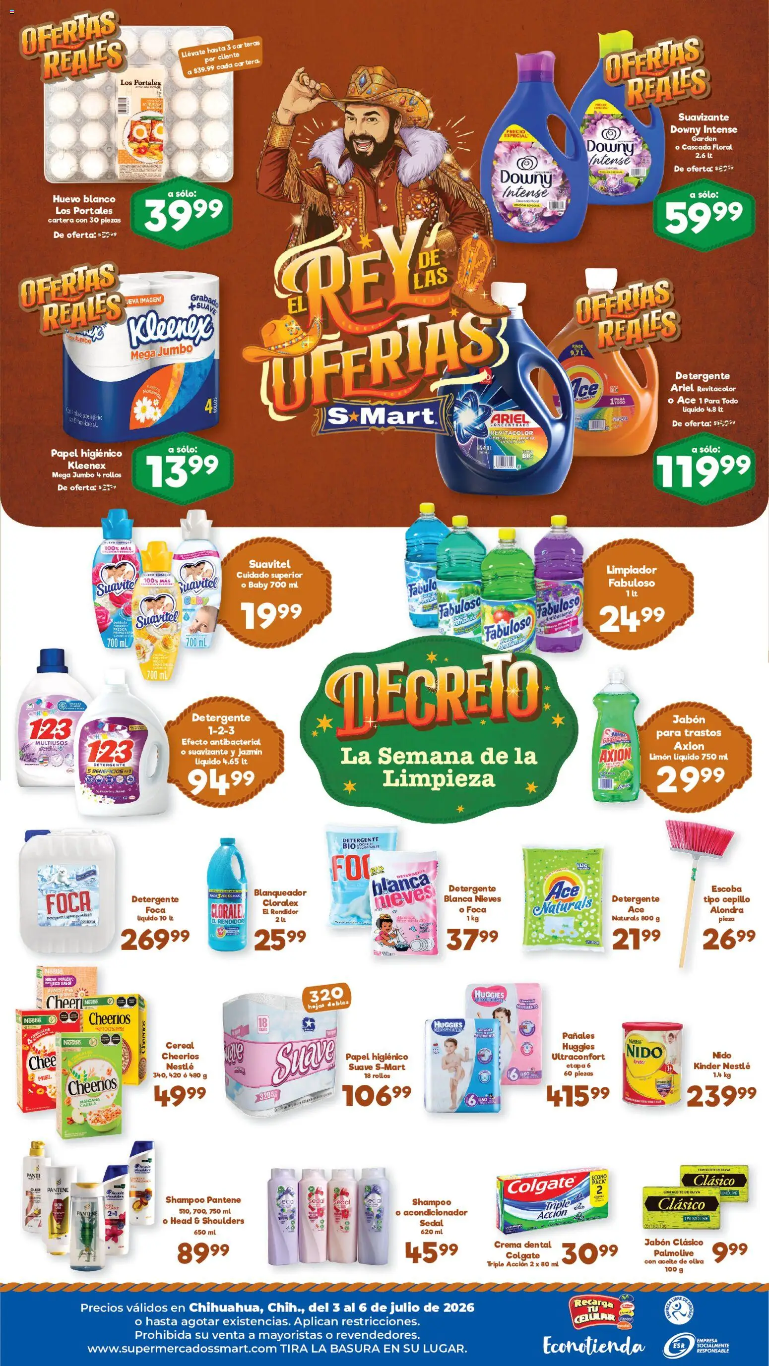 Nuevas ofertas de S-Mart válidas en toda la República Mexicana desde el 03/07/2026. ¡Encuentra las mejores ofertas en S-Mart folleto Chihuahua! | Página: 2 | Productos: Crema, Cepillo, Escoba, Acondicionador