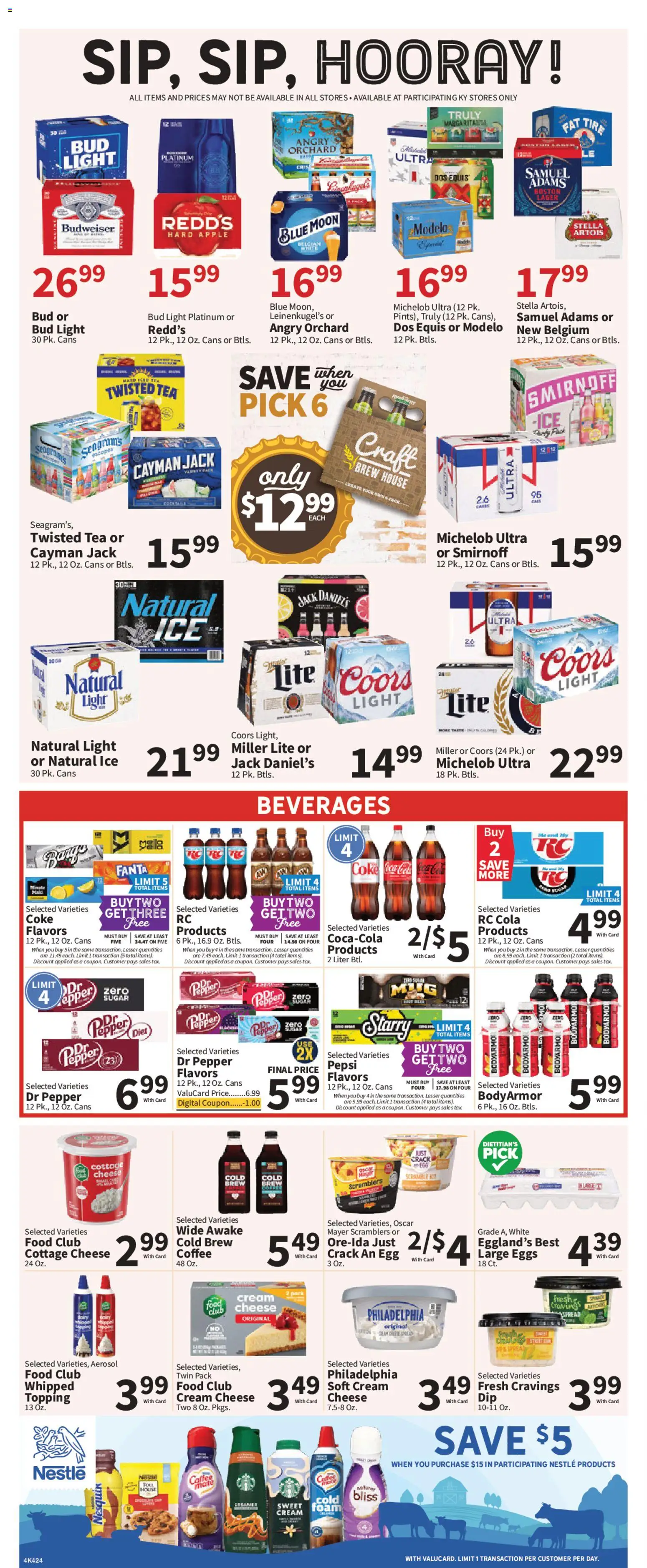 Food City Weekly Ad - valid from 12.06.2026 | Page: 6 | Products: Tea, Cream, Cottage cheese, Sugar