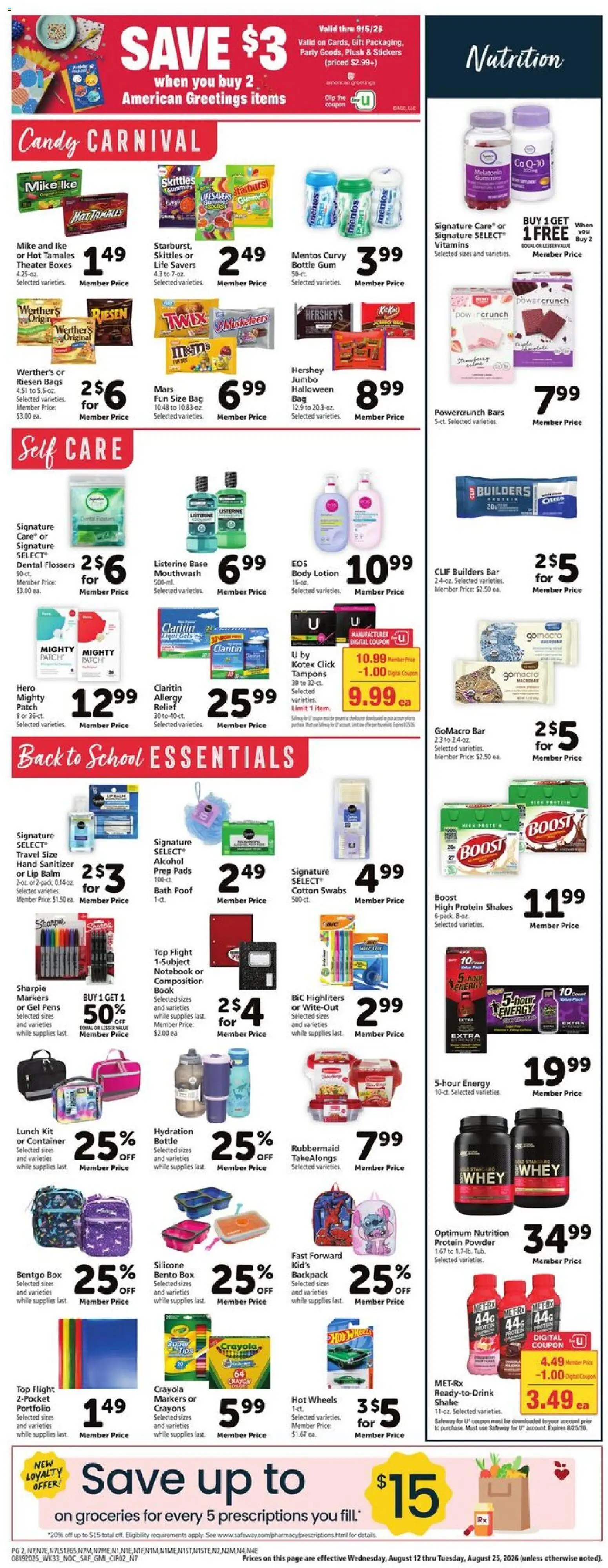 Safeway Weekly Ad - valid from 08/19/2026 | Page: 9 | Products: Stickers, Clip, Hand sanitizer, Bag