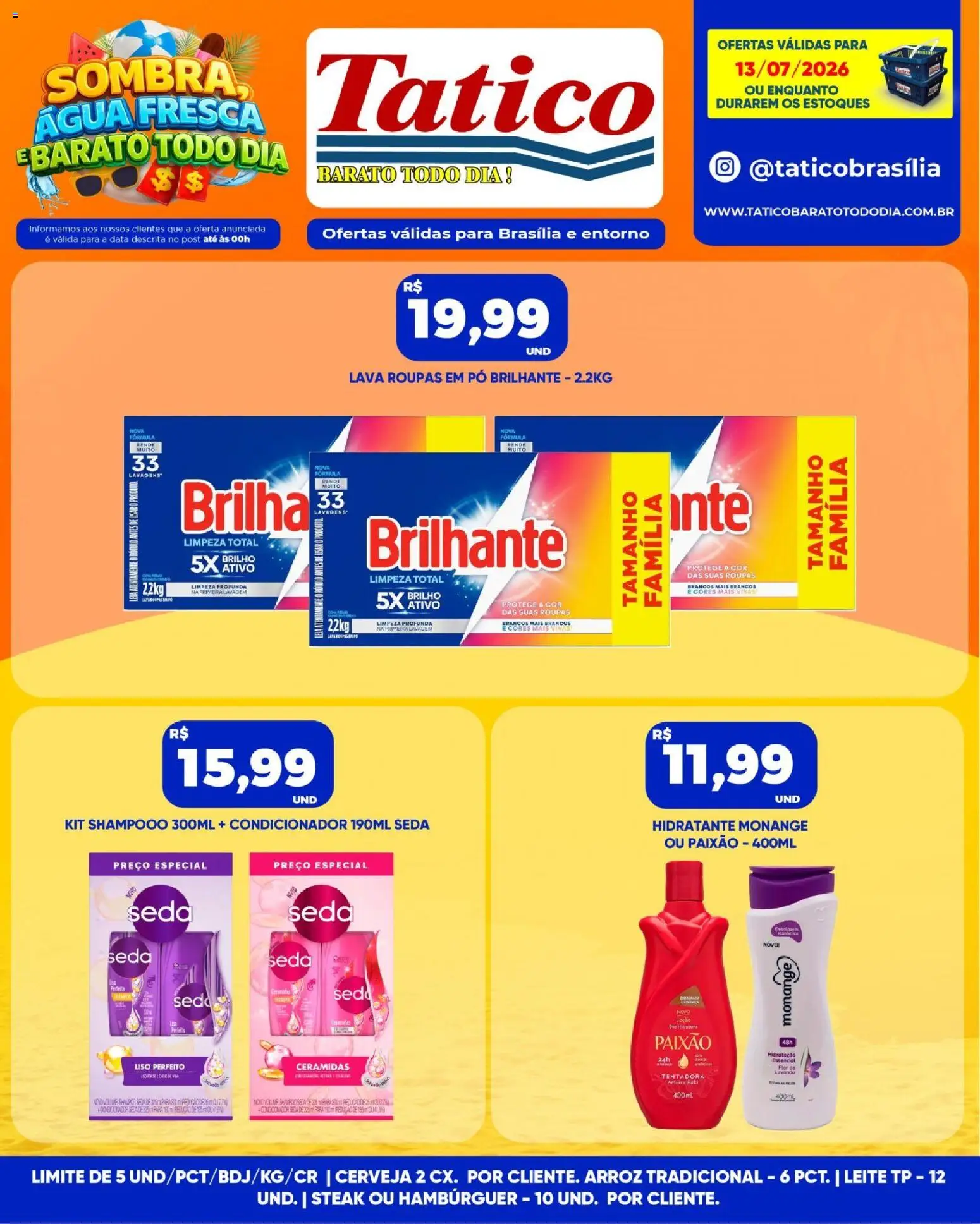 Tatico Folheto - válido de 13/07/2026 | Página: 10 | Produtos: Pó, Condicionador, Arroz, Roupas