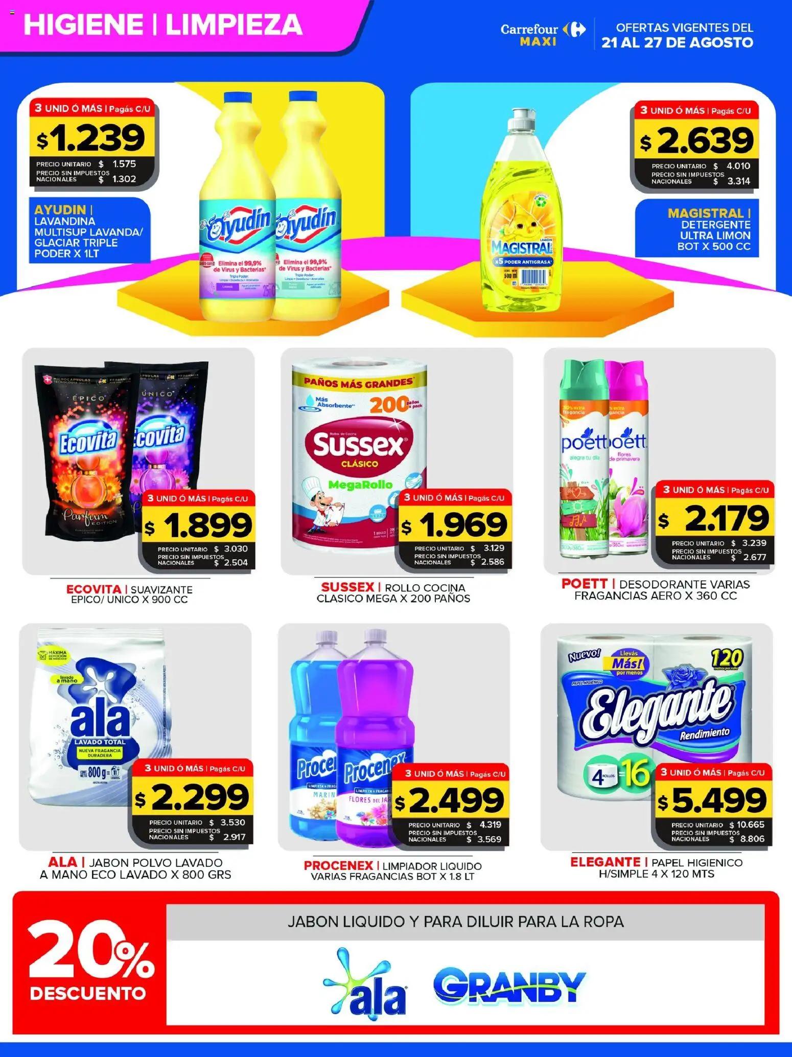 Carrefour Maxi catálogo │ válido desde el 21/08/2026 | Página: 4 | Productos: Antigrasa, Papel higiénico, Cocina, Fragancia