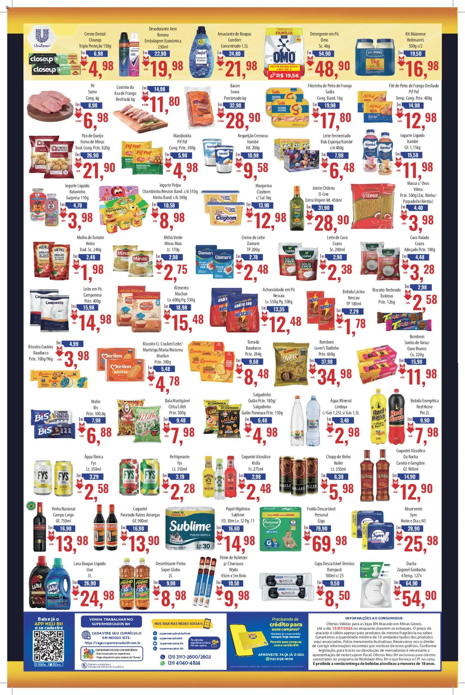 Supermercados BH Folheto - válido de 01/07/2026 | Página: 2 | Produtos: Fragrância, Rexona, Creme de leite, Absorvente