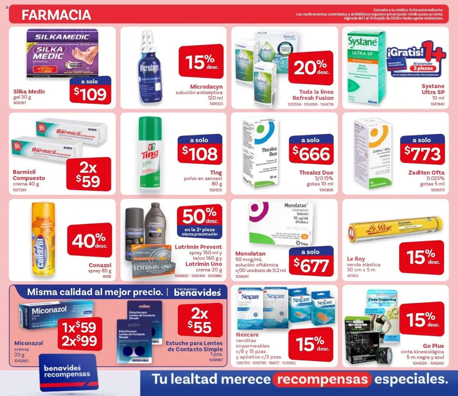 Nuevas ofertas de Farmacia Benavides válidas en toda la República Mexicana desde el 01/07/2026. ¡Encuentra las mejores ofertas en Farmacia Benavides catálogo! | Página: 12