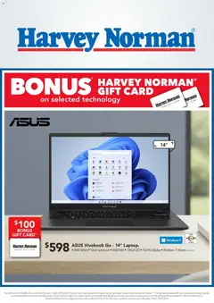 Harvey Norman Bonus gift card preview  - valid from 8 Oct 2026