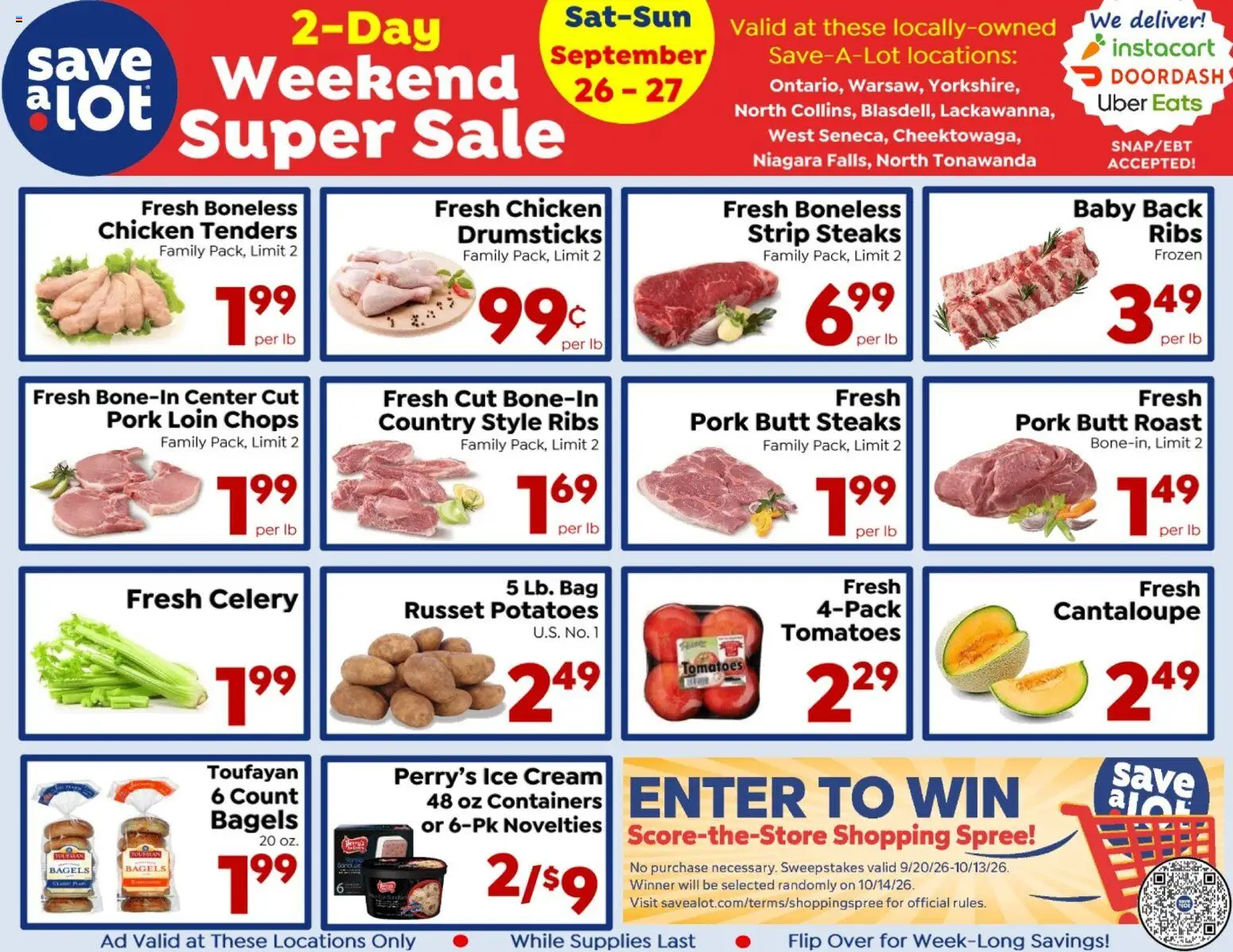 Save a Lot Special Promotion - valid from 09/26/2026 | Page: 1 | Products: Pork loin, Chicken, Pork, Celery