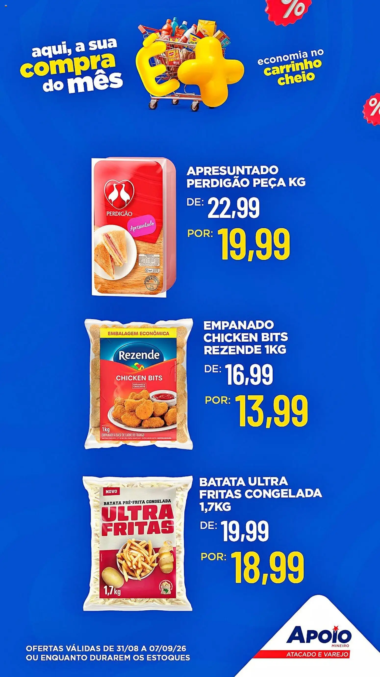 Apoio Mineiro Folheto - válido de 31/08/2026 | Página: 4 | Produtos: Carrinho, Base, Carne, Frango