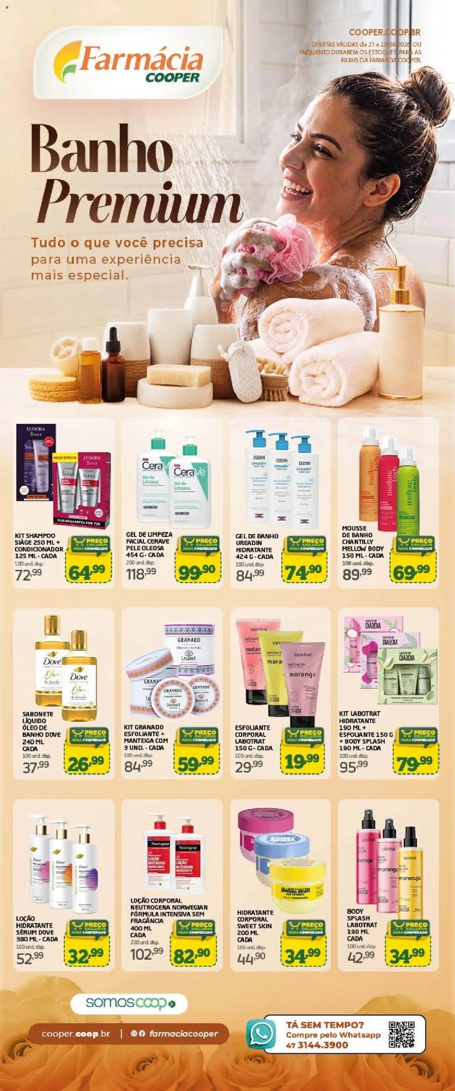 Cooper Folheto - válido de 21/08/2026 | Página: 1 | Produtos: Sérum, Sabonete, Dove, Loção corporal