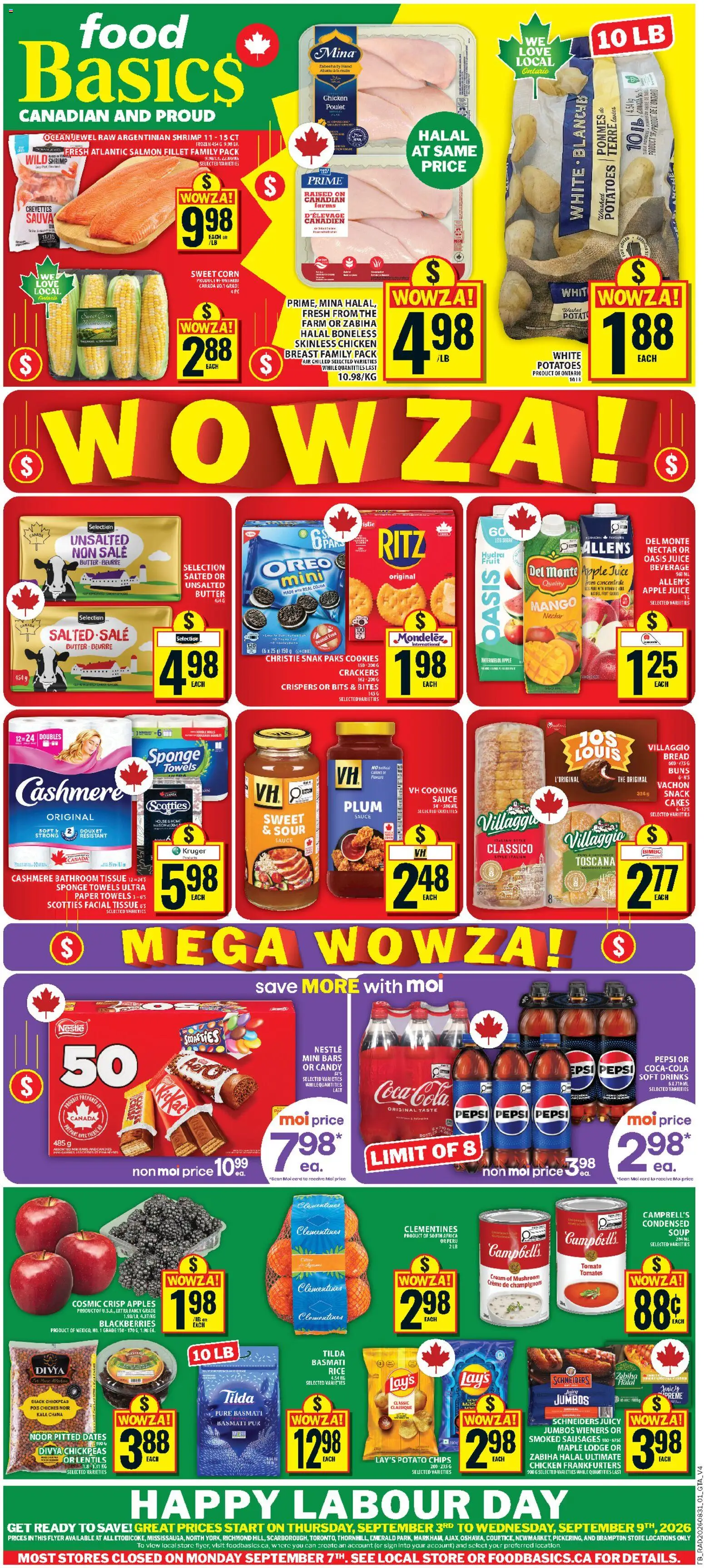 Food Basics flyer valid from Sep 3, 2026 | Page: 1 | Products: Salmon, Salmon fillet, Pepsi, Food