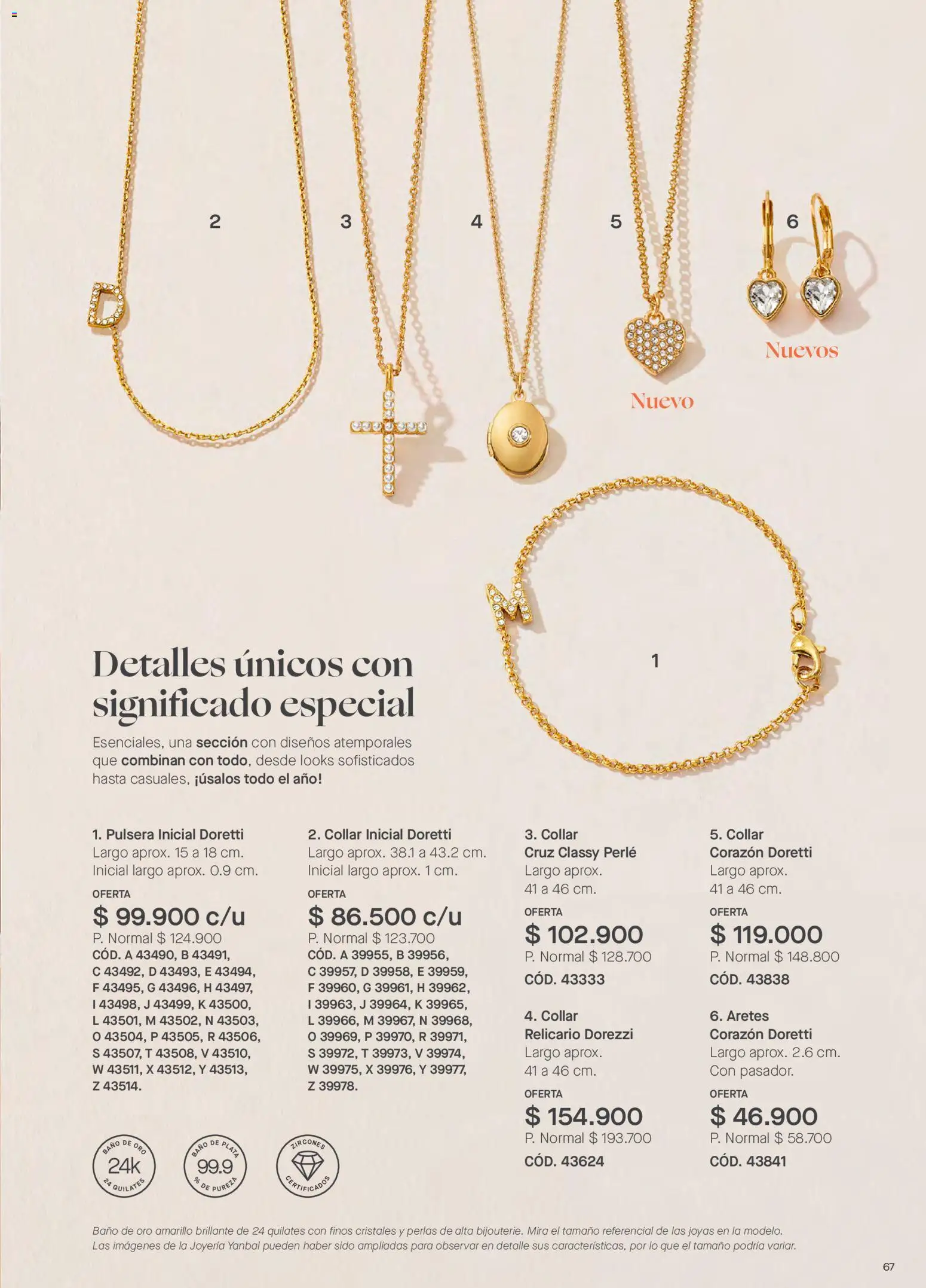 Yanbal revista - valida desde el 10/10/2026 | Página: 67 | Productos: Aretes, Pulsera, Baño, Collar