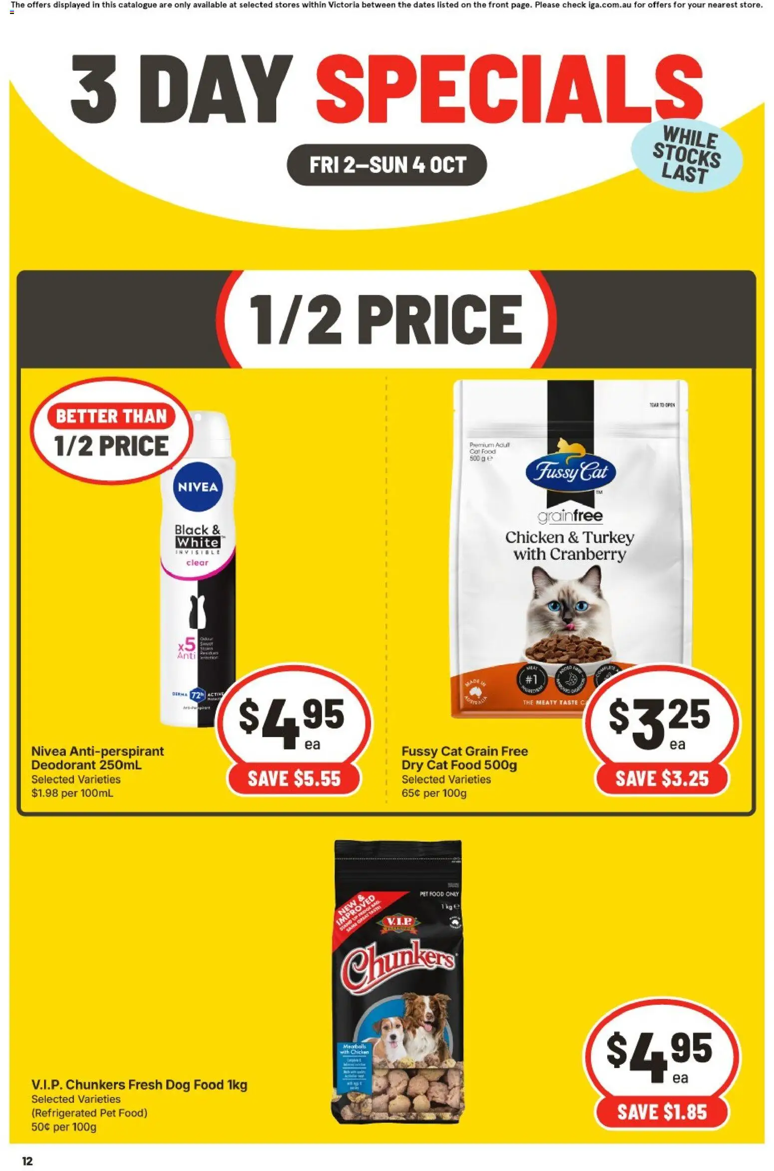 IGA catalogue - valid from 02/10/2026 | Page: 3 | Products: Food, Chicken, Deodorant, Fridge