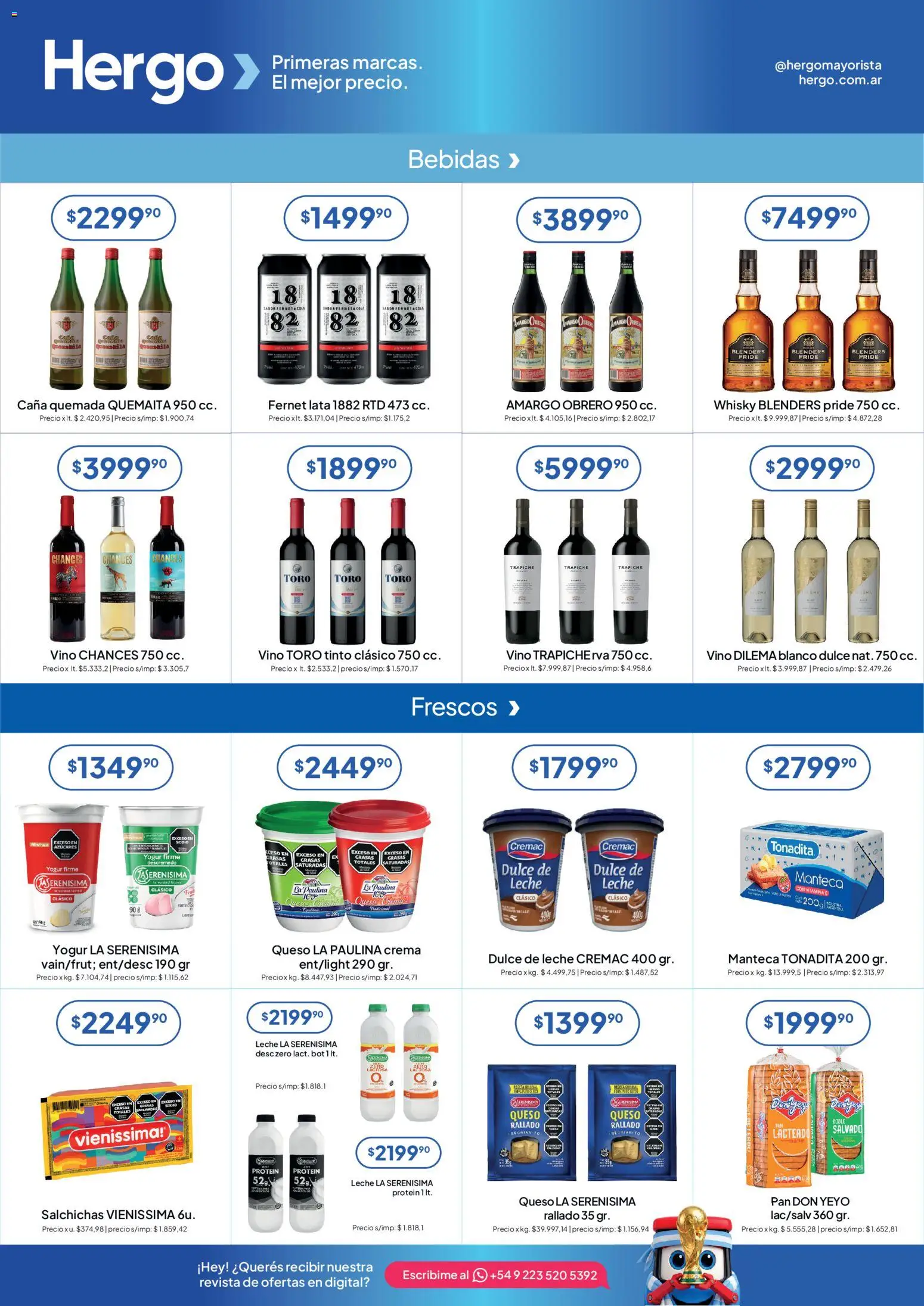 Hergo catálogo │ válido desde el 17.06.2026 | Página: 4 | Productos: Fernet, Leche, Manteca, Queso