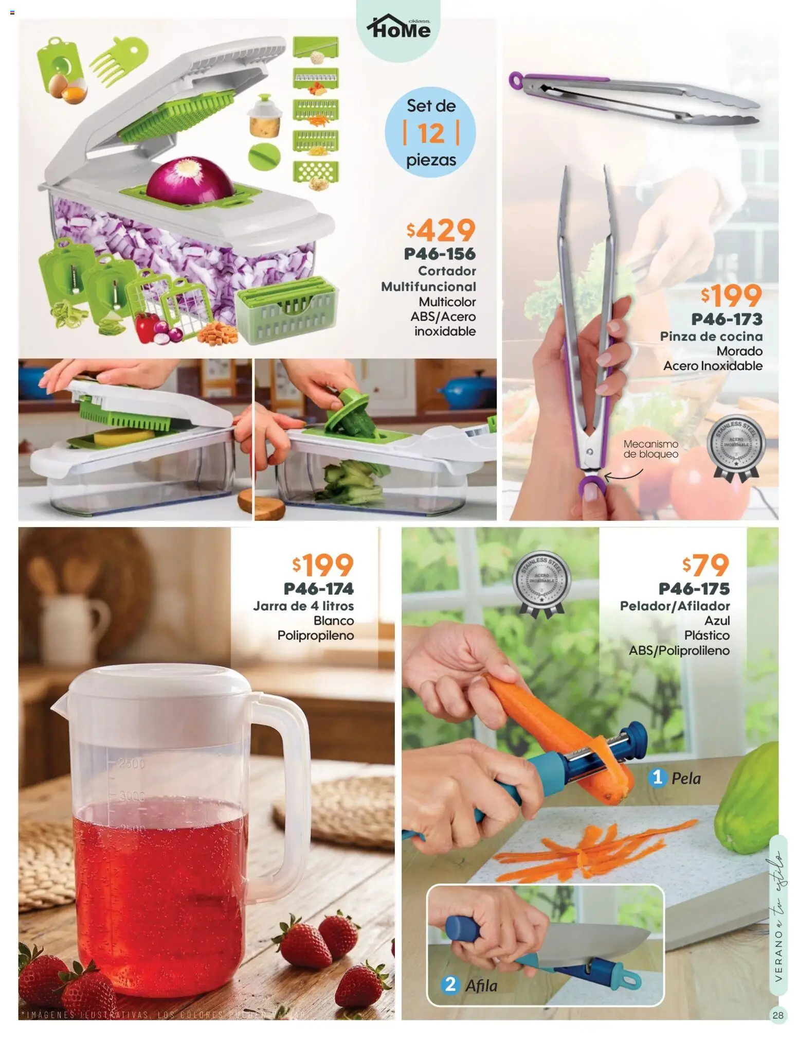 Nuevas ofertas de Cklass válidas en toda la República Mexicana desde el 02/07/2026. ¡Encuentra las mejores ofertas en Cklass catálogo Verano WE & Home! | Página: 29 | Productos: Cortador, Cocina, Jarra, Pinza