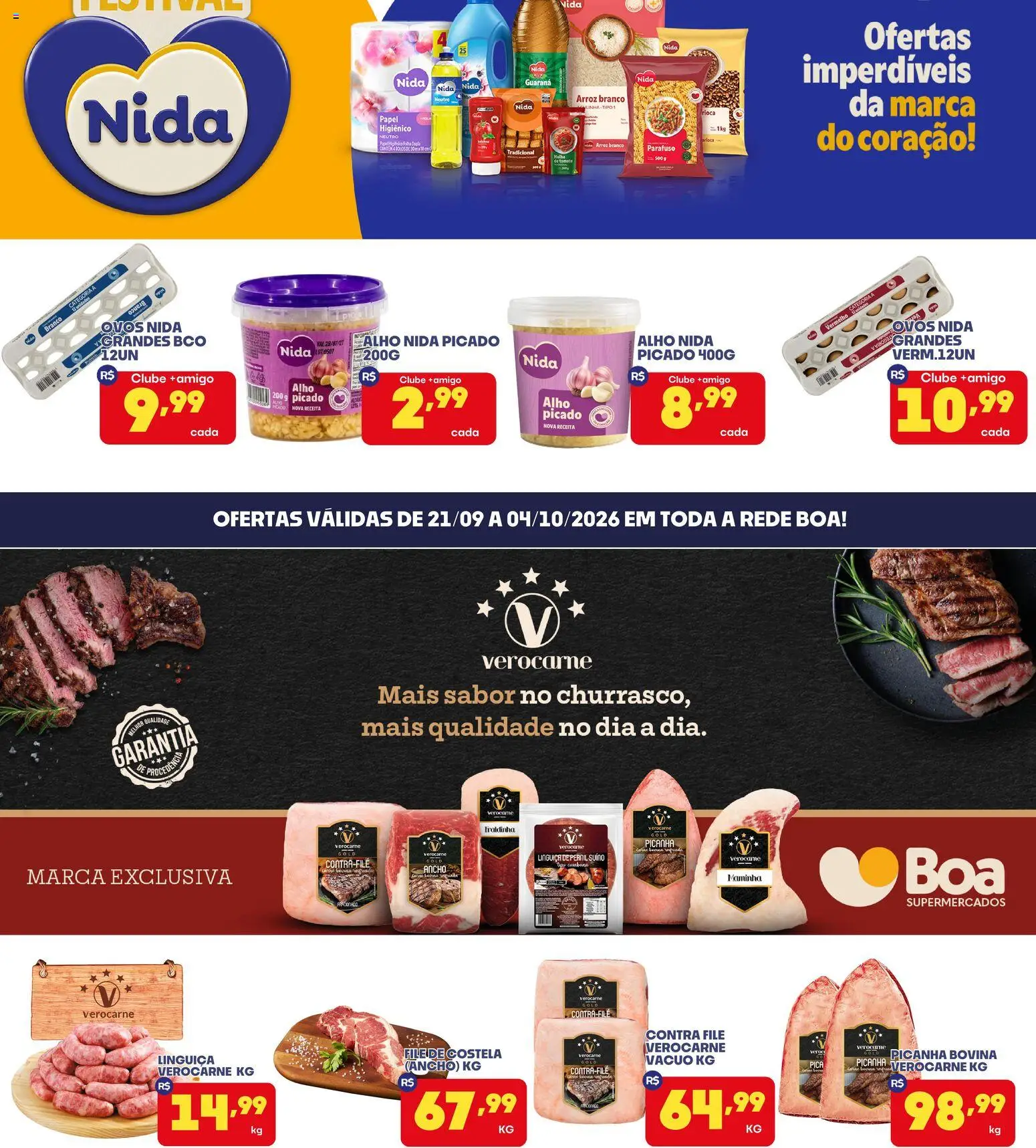 Boa Supermercados Folheto - válido de 21/09/2026 | Página: 4 | Produtos: Guaraná, Filé de costela, Linguiça, Arroz