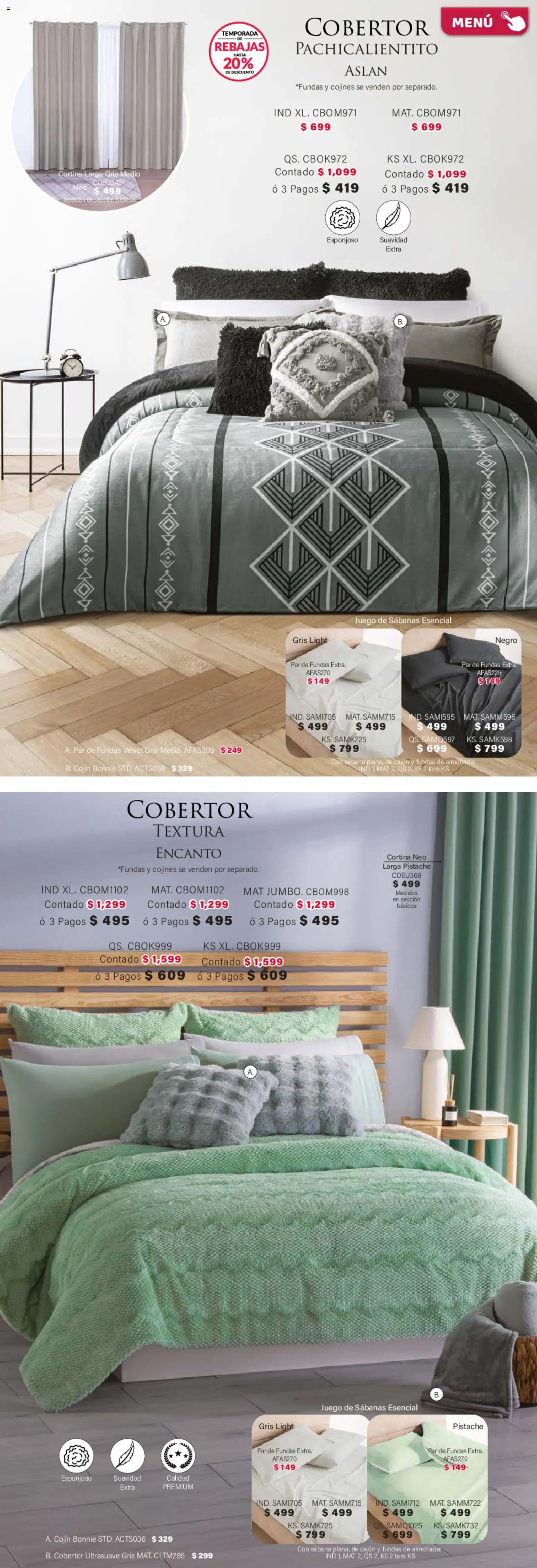 Nuevas ofertas de Colchas Concord válidas en toda la República Mexicana desde el 01/02/2026. ¡Encuentra las mejores ofertas en Colchas Concord catálogo! | Página: 147 | Productos: Cobertor, Juego, Almohada, Sabanas