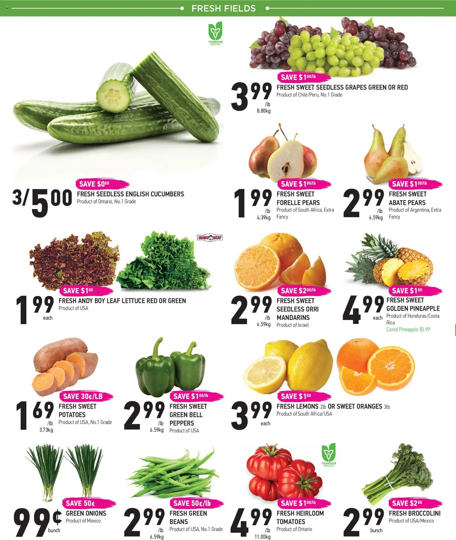 Coppas Fresh Market flyer valid from 30.04.2026 | Page: 2 | Products: Pineapple, Cucumbers, Oranges, Tomatoes