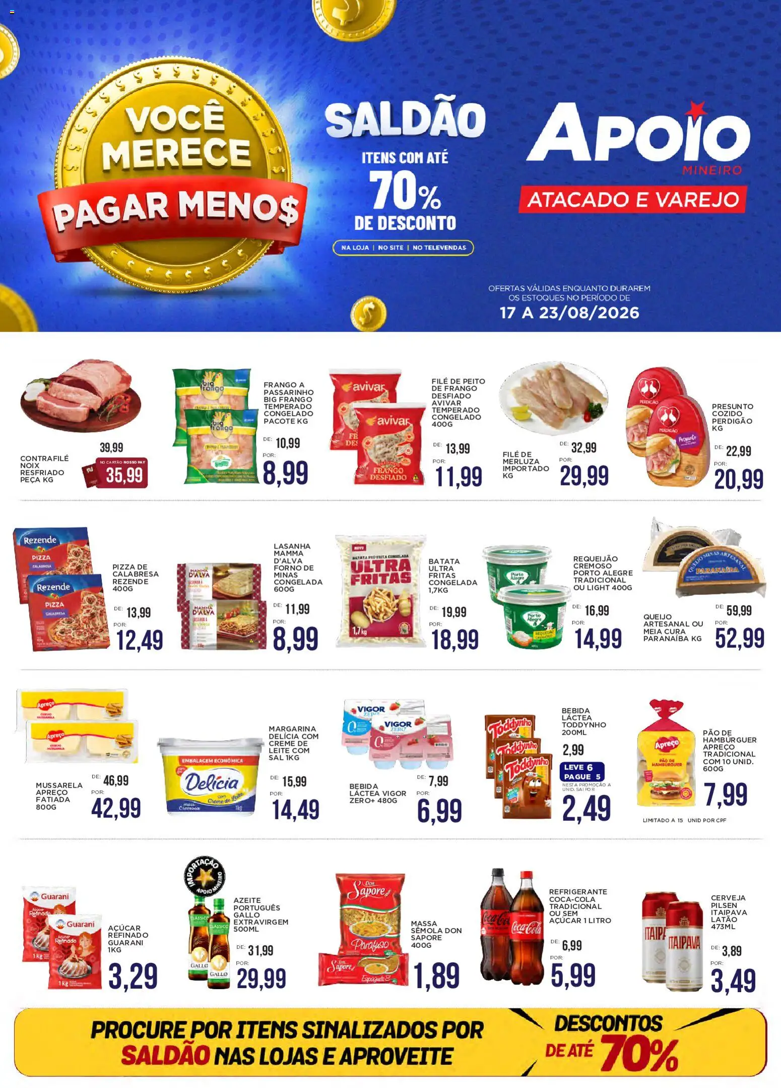 Apoio Mineiro Folheto - válido de 17/08/2026 | Página: 1 | Produtos: Batata, Sal, Mussarela, Margarina