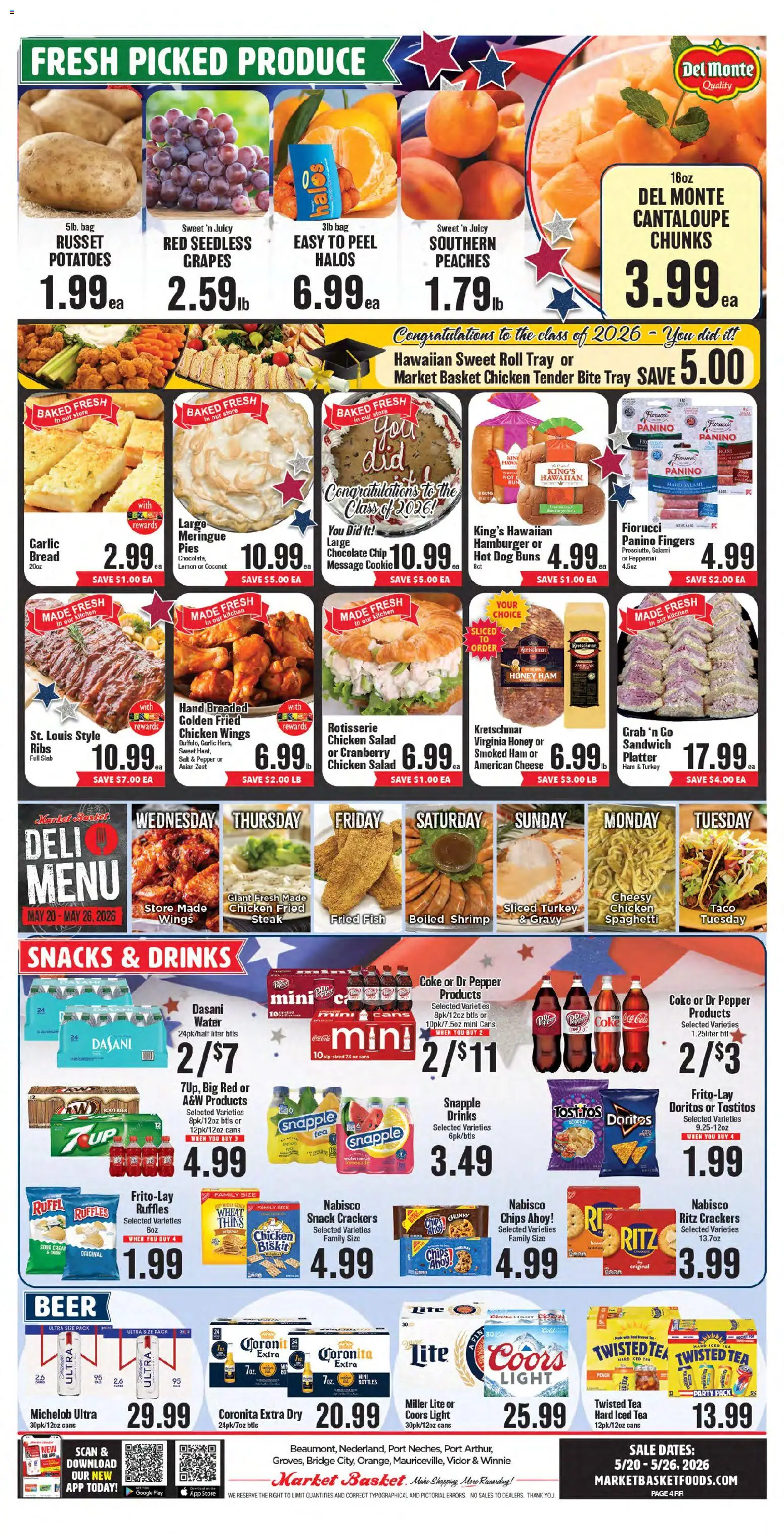 Market Basket Weekly Ad - valid from 20.05.2026 | Page: 6 | Products: Bread, Beer, Salad, Garlic