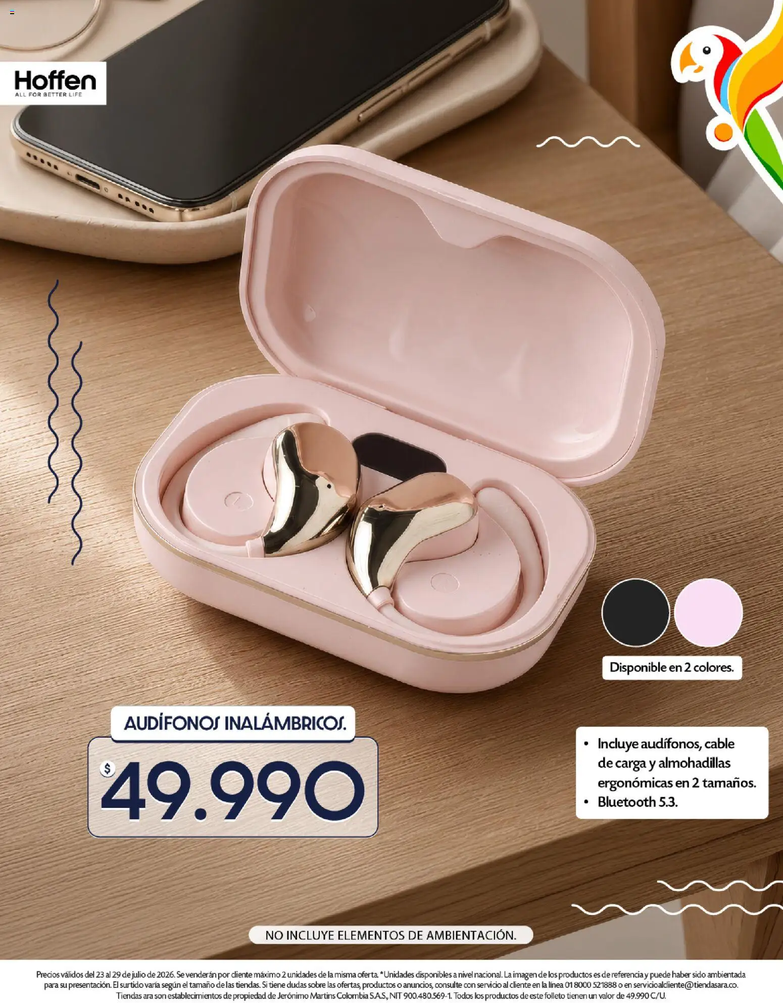 Ara revista - valida desde el 23/07/2026 | Página: 2 | Productos: Audífonos, Cable, Sobre